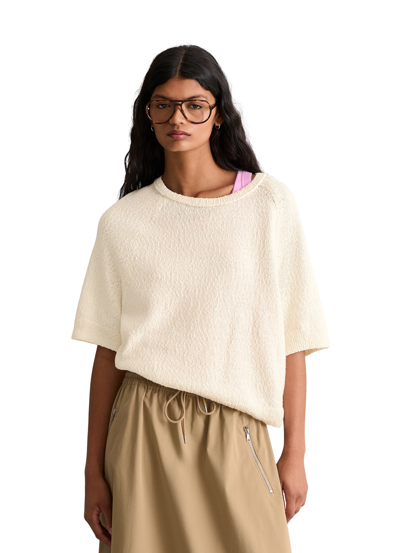 Marc O'Polo DENIM Kurzarmpullover »aus Cotton Slub Garn«