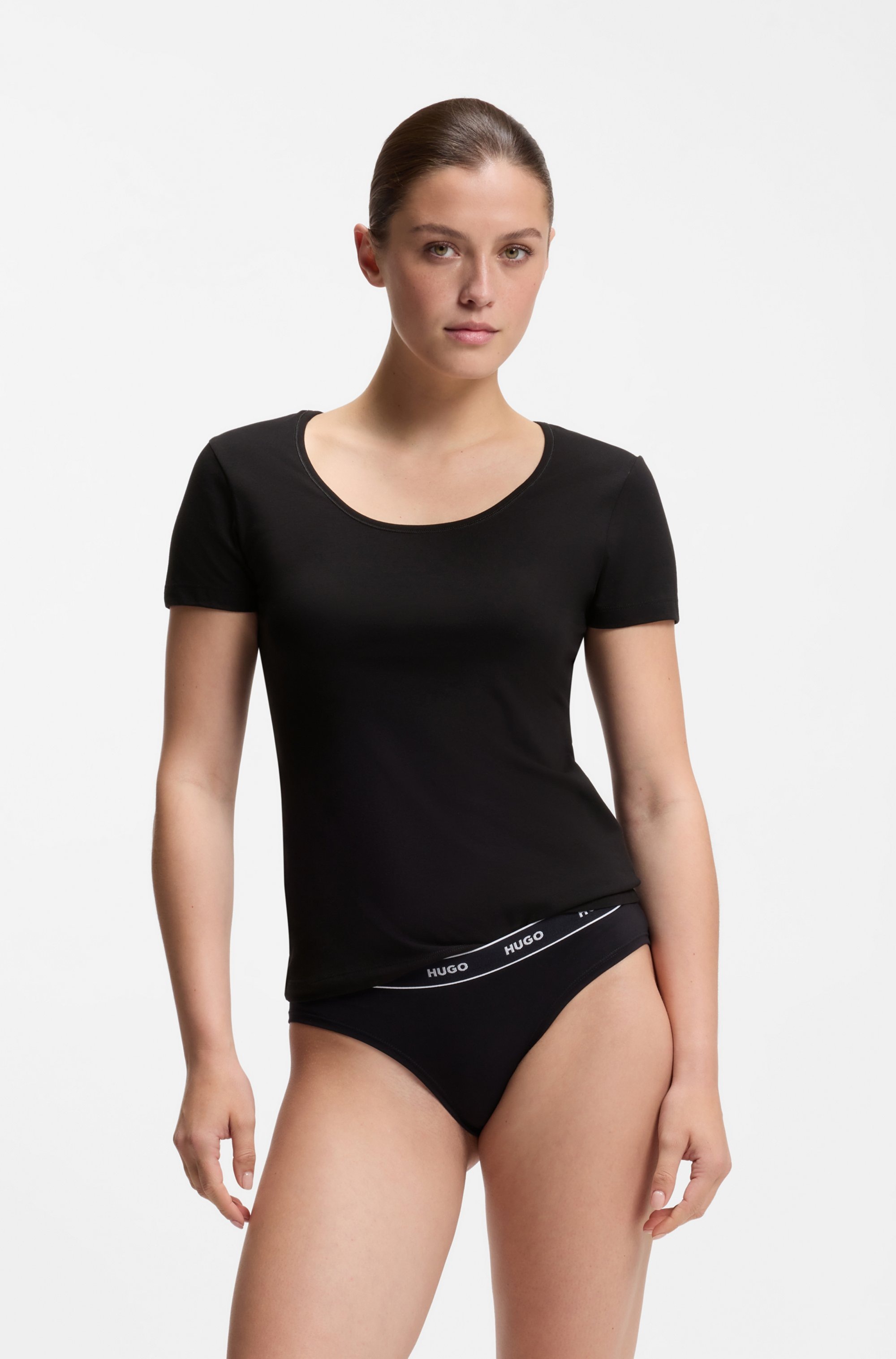 HUGO Underwear T-Shirt »TWIN« Packung, 2er-Pack, 2 Stk. mit vertikalem Logodruck