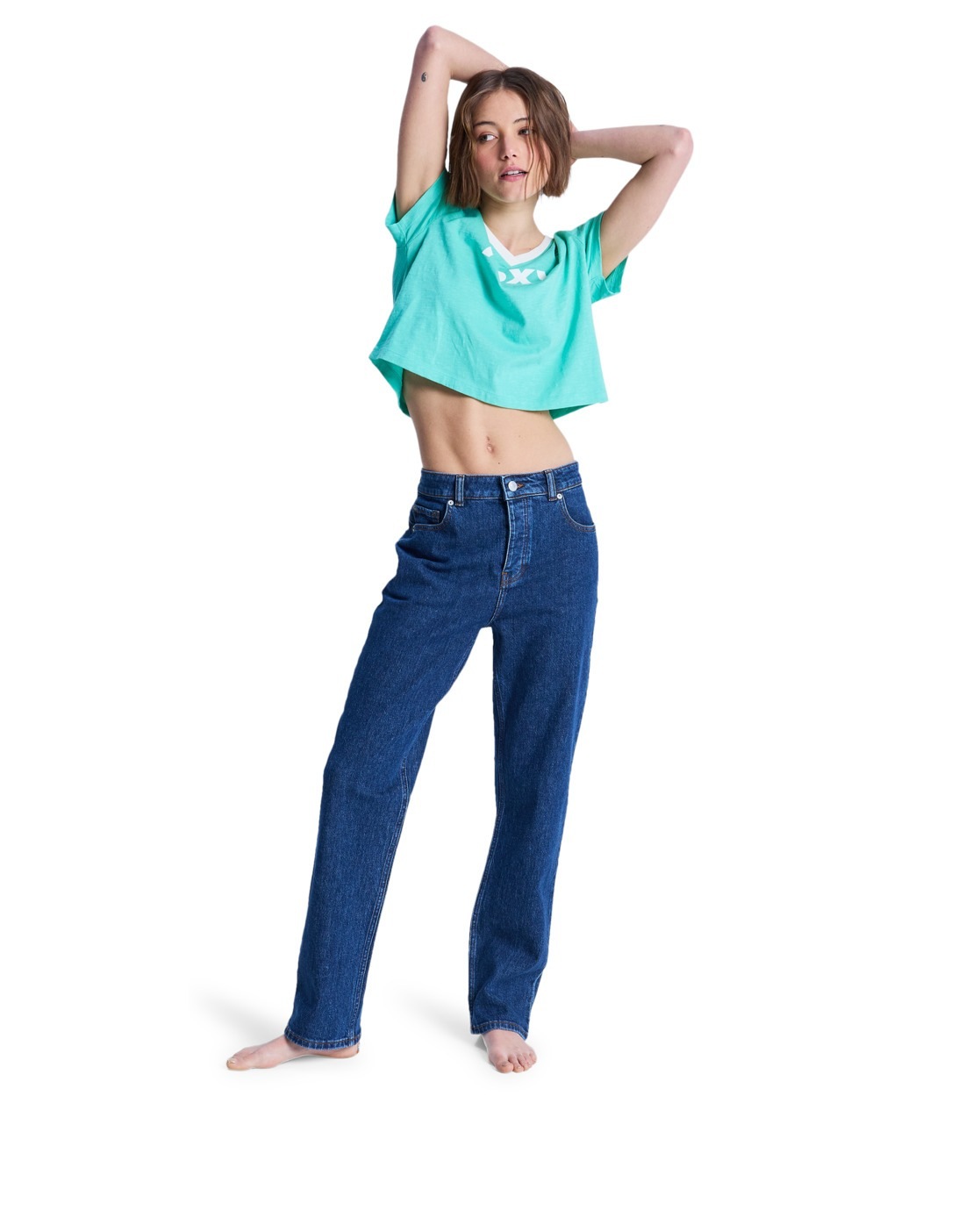 Roxy Straight-Jeans "Moonrise Long Mid Ocean Blue" günstig online kaufen