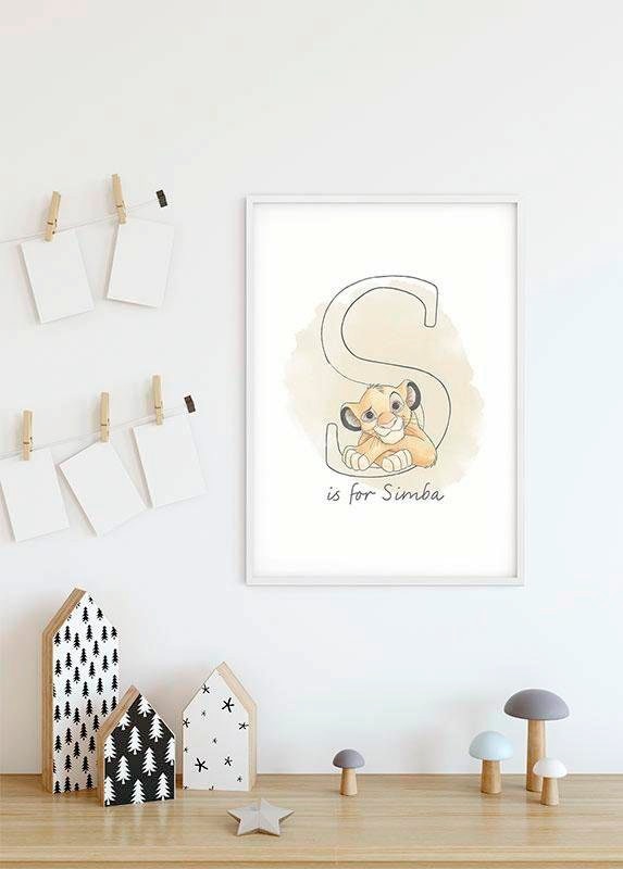 Komar Bild »S like Simba«, Disney, (1 St.), Wandbild zur Dekoration im Kinderzimmer - ohne Rahmen