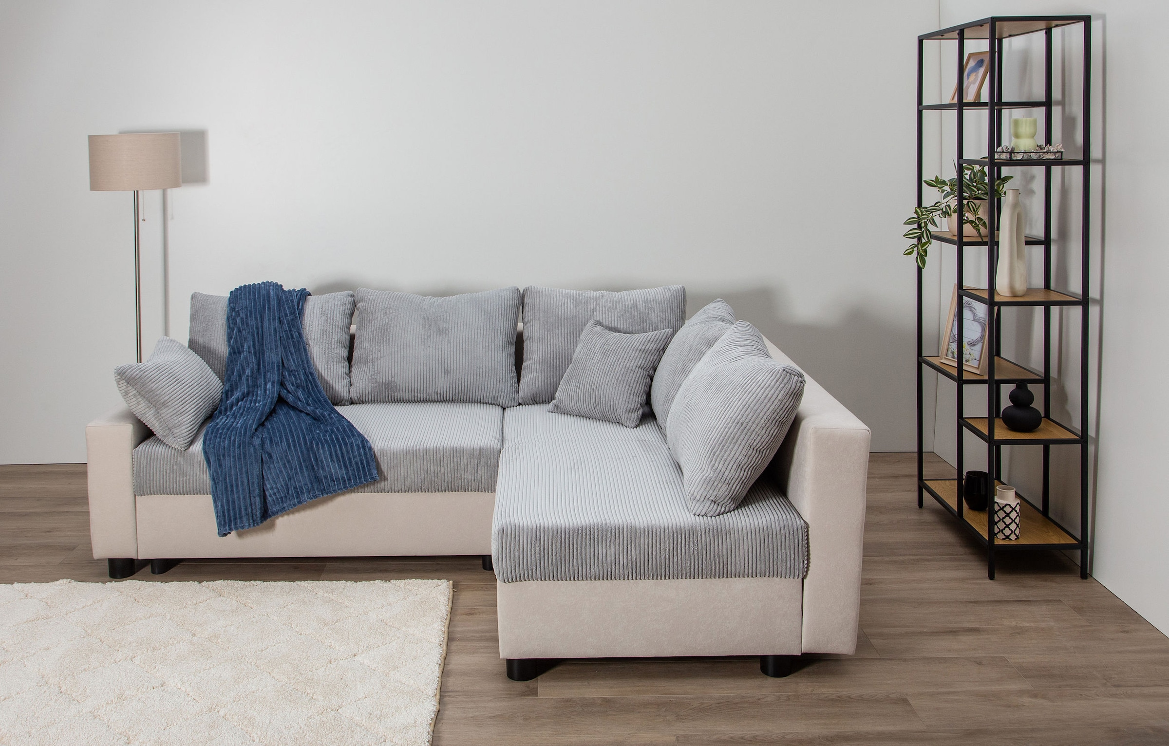 COLLECTION AB Ecksofa »Parma L-Form«, mit Schlaffunktion und Bettkasten, inklusive Kissen, Bonellfederkern