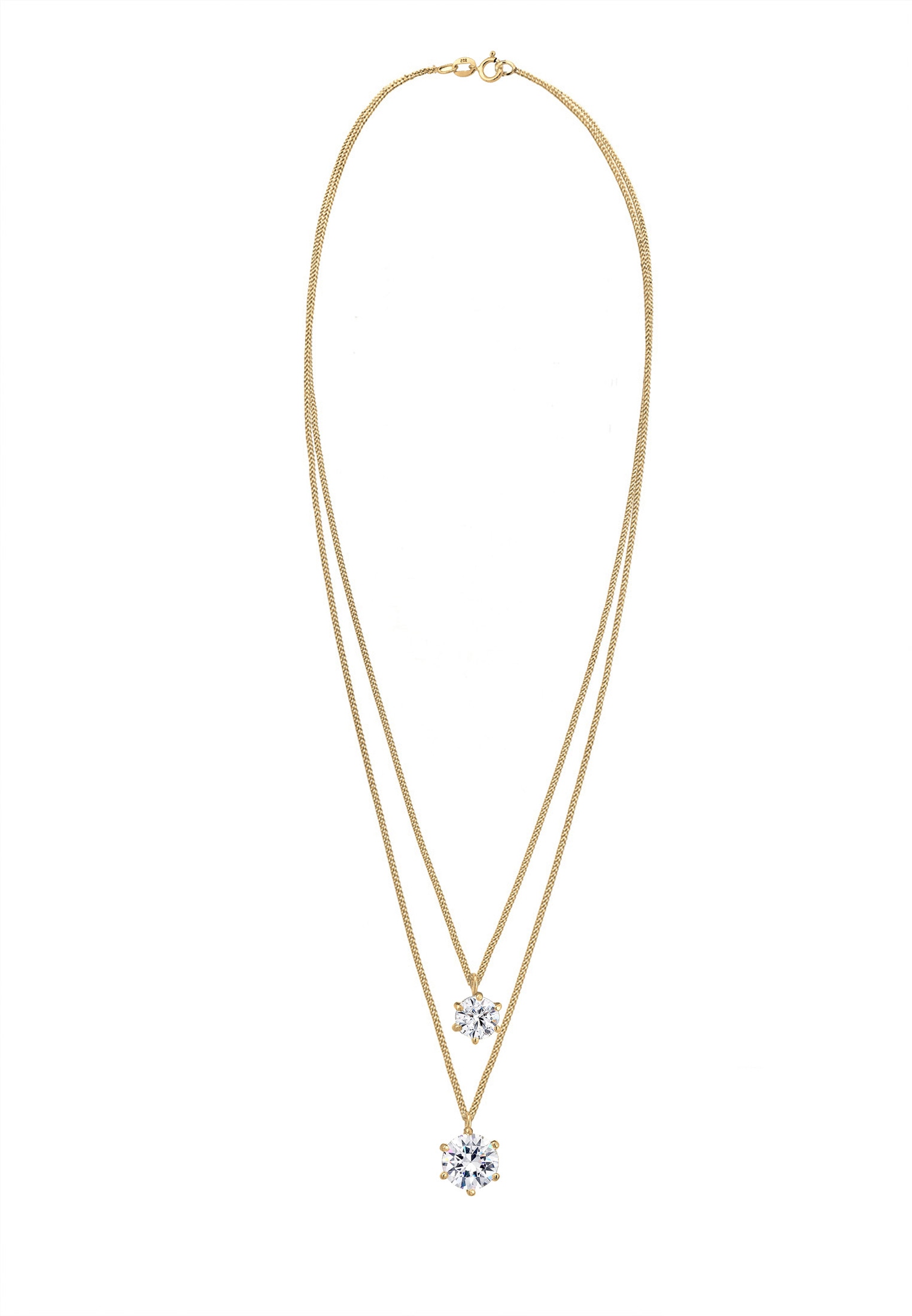 Elli Gliederkette »Layer Kristalle rund 925 Silber«