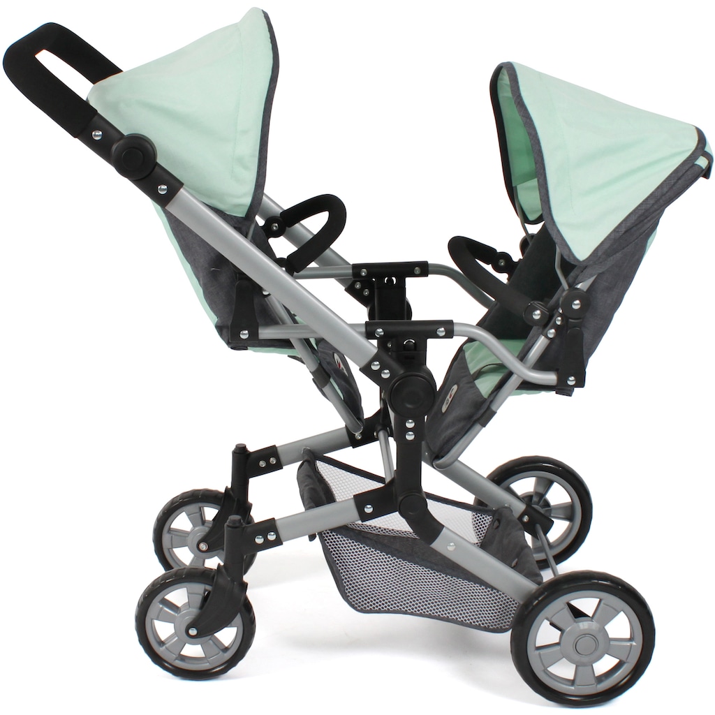 CHIC2000 Puppen-Zwillingsbuggy »Linus Duo, Grau-Mint«