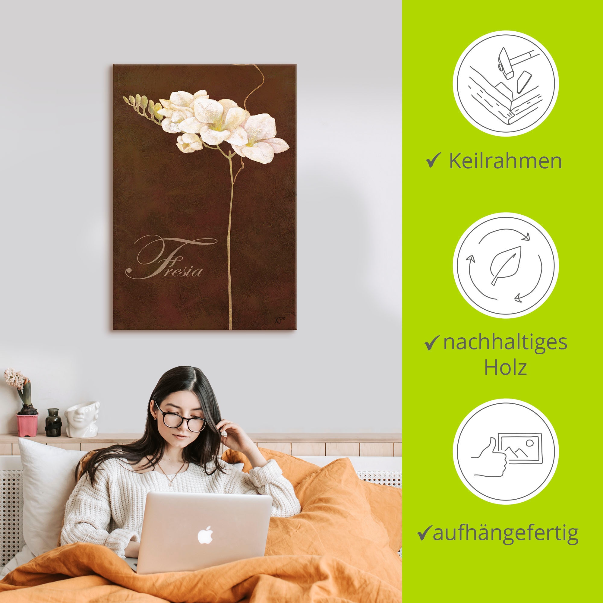 Artland Wandbild »Freesie«, Blumen, (1 St.), als Leinwandbild in verschied. Größen