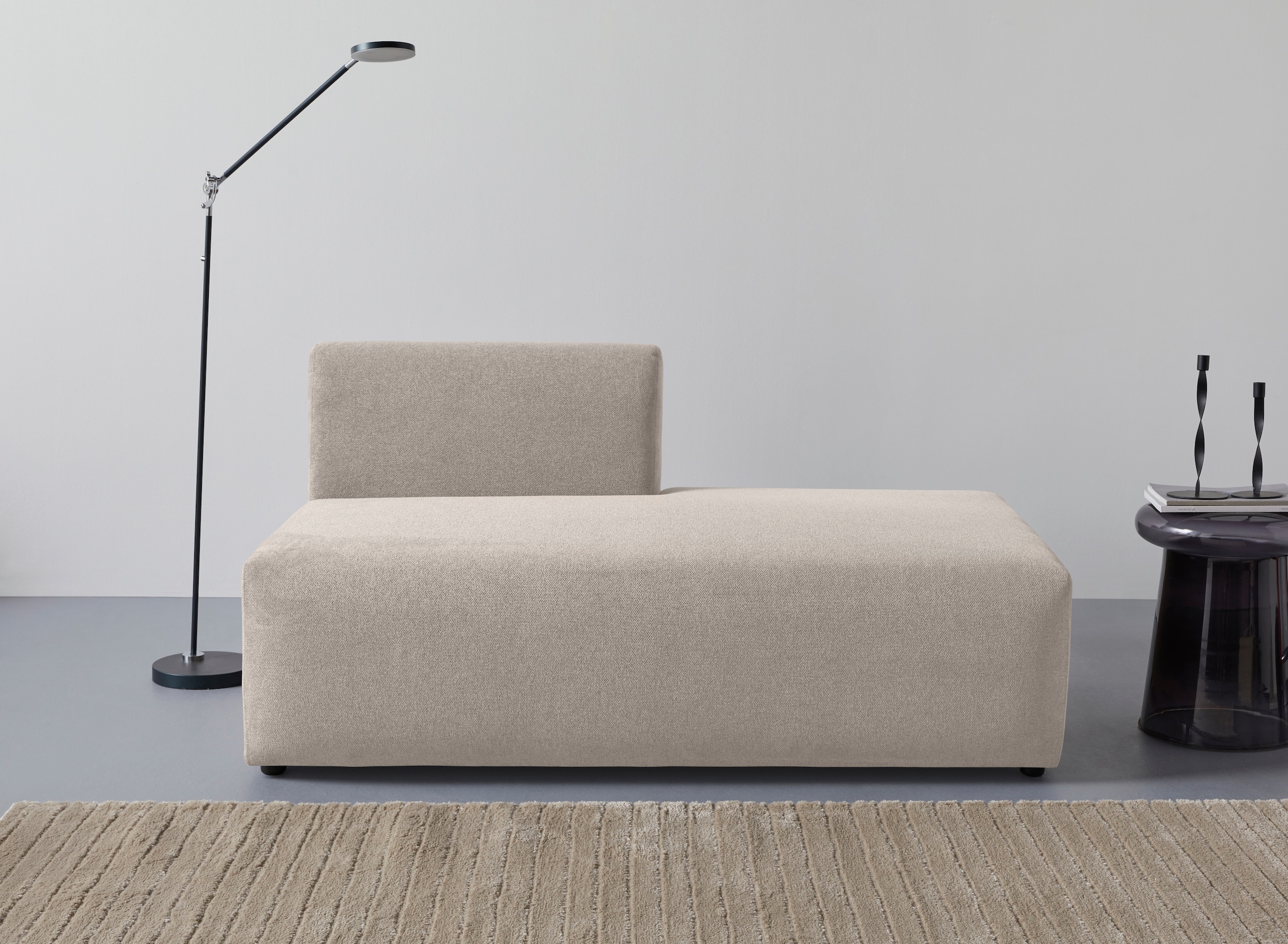 Chaiselongue, B:152cm H:74cm T:96cmtaupe, LEGER HOME BY LENA GERCKE, 100% Polyester, Sofas, "LYZA Open end, Loungemöbel zum Relaxen, Maße B/T/H: