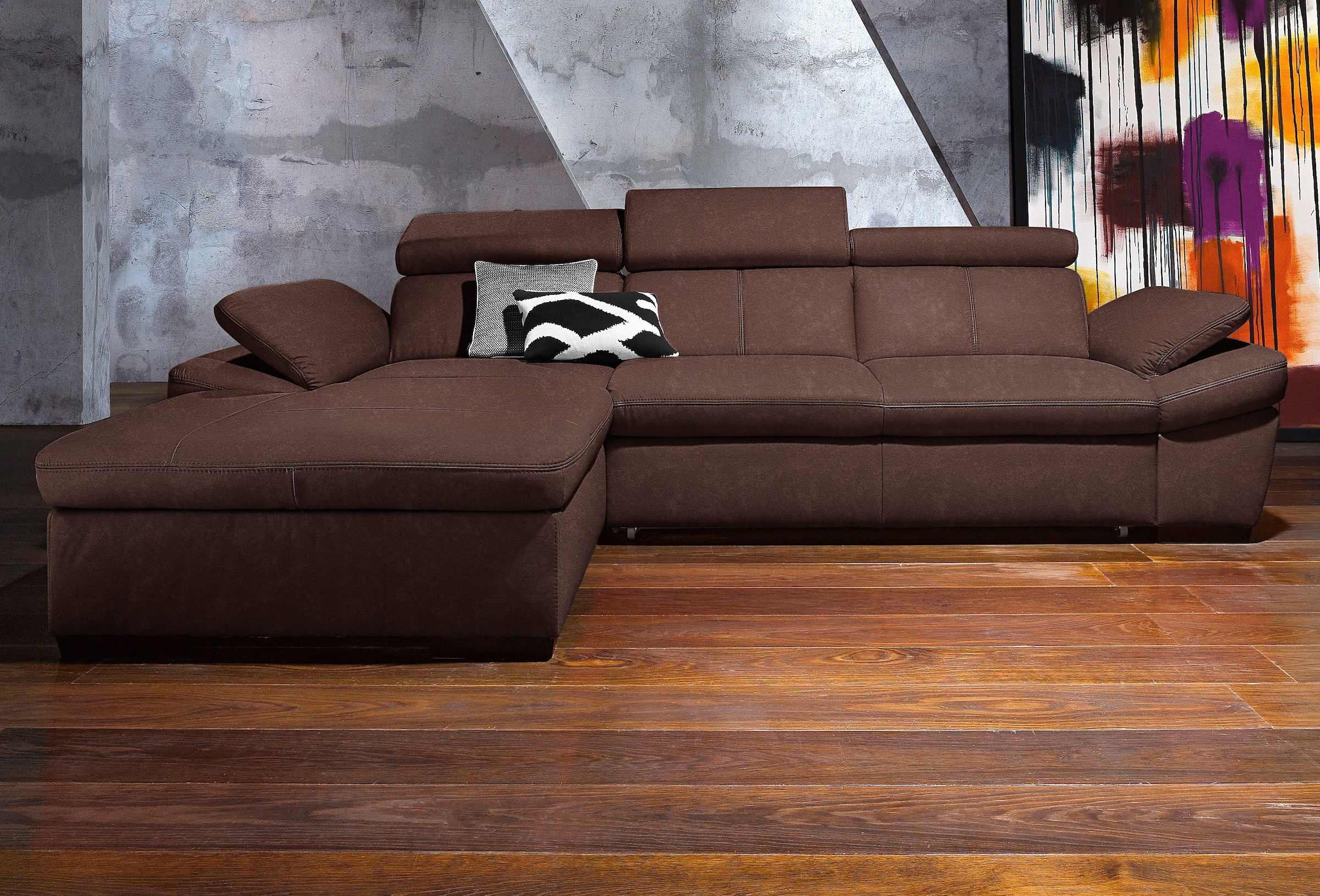 exxpo - sofa fashion Ecksofa "Salerno, Funktionssofa, Breite 280cm, hoher S günstig online kaufen