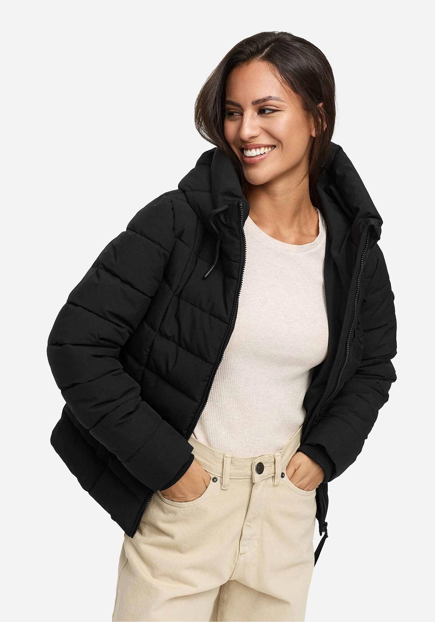 Marikoo Winterjacke »Tayenaa«, mit schmaler Steppung und extra hohem Kragen