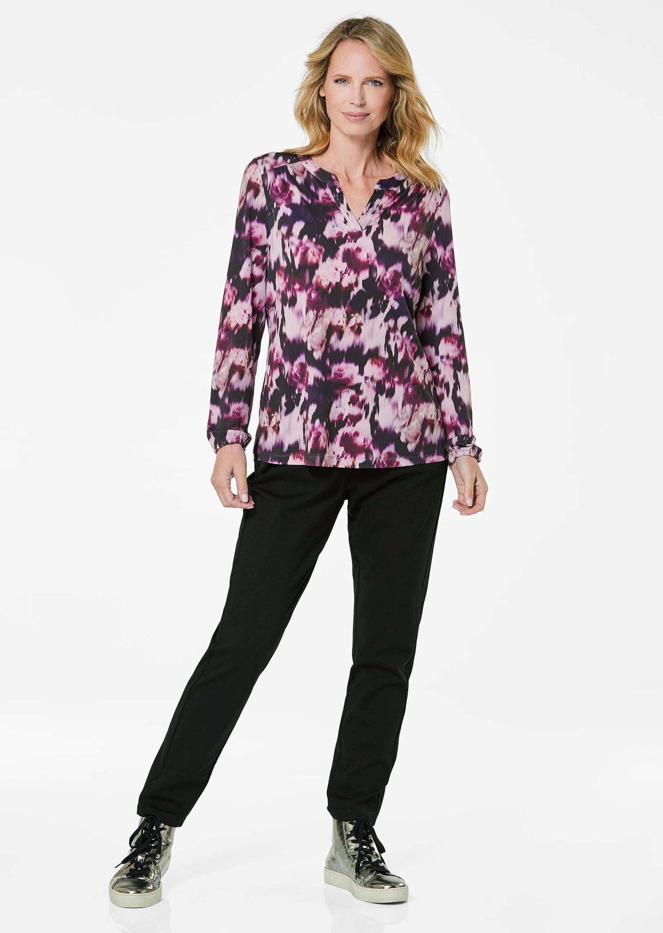 GOLDNER Kurzarmbluse "Elegantes Blusenshirt mit V-Ausschnitt" Schulterpasse günstig online kaufen