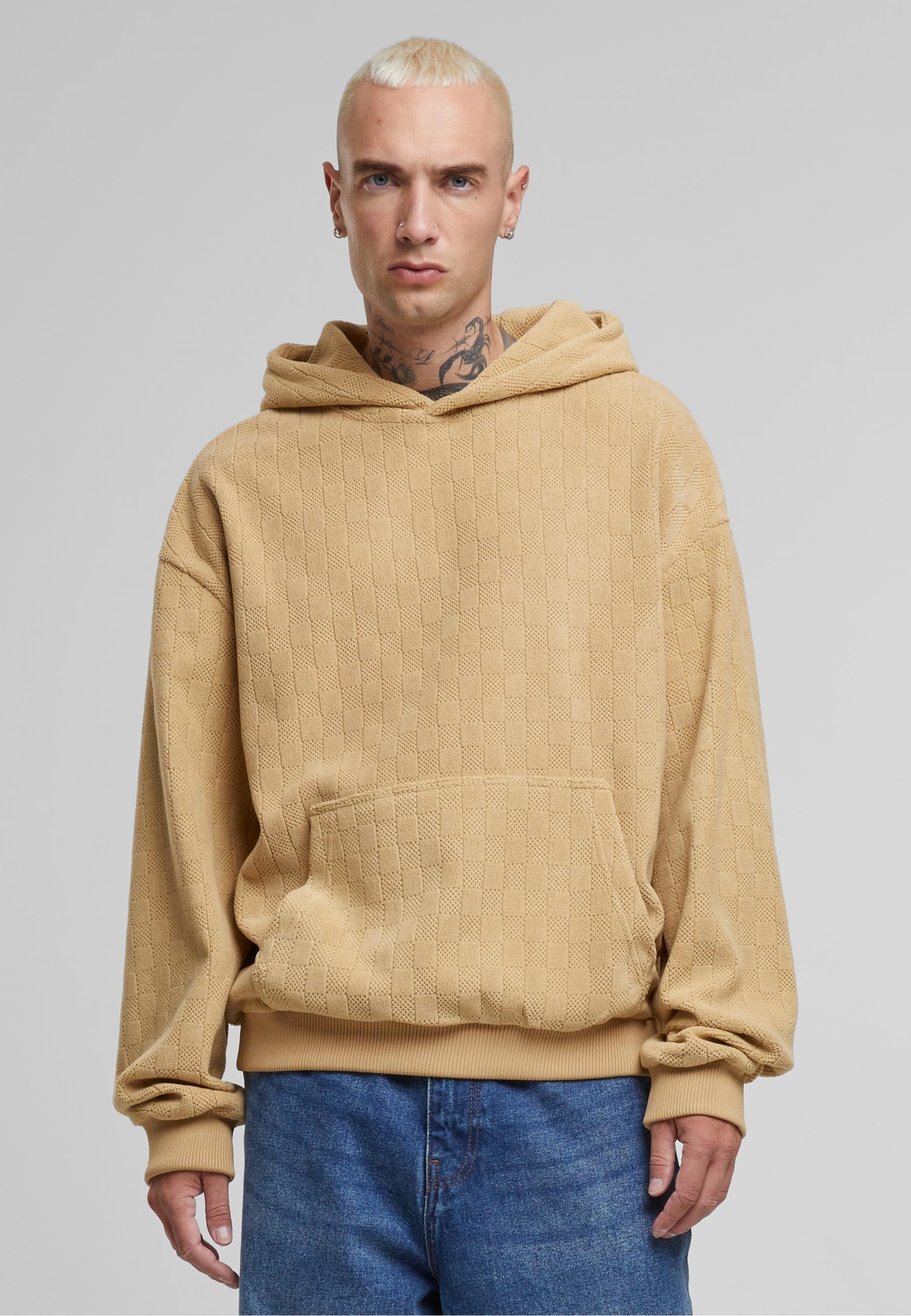 URBAN CLASSICS Kapuzensweatshirt »Urban Classics Jaquard Velvet Suit«, (1 tlg.)
