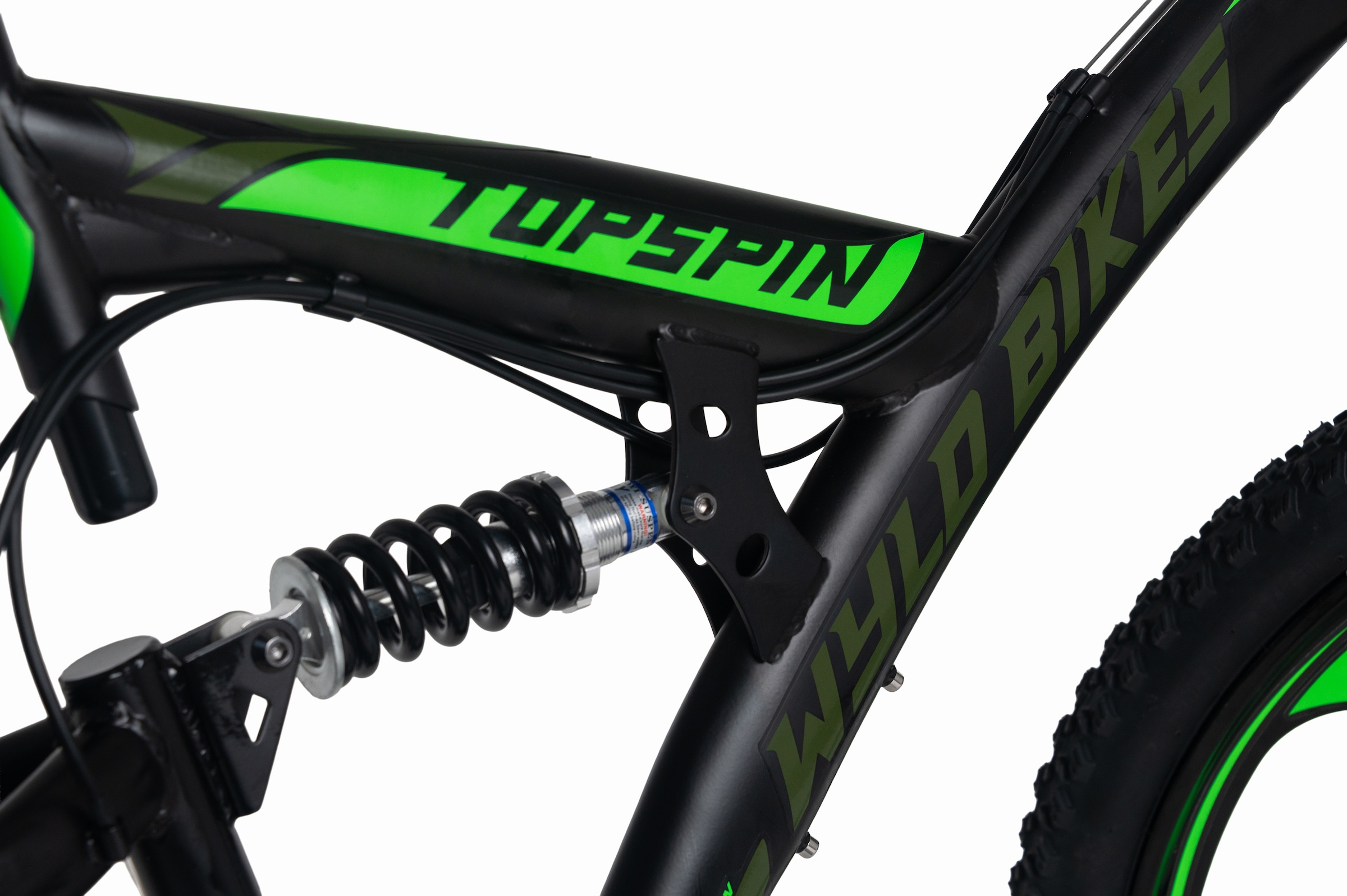 WYLD Mountainbike »WYLD Mountainbike Fully 26'' Topspin schwarz-grün« 21 Gang Shimano Tourney Schaltwerk Kettenschaltung