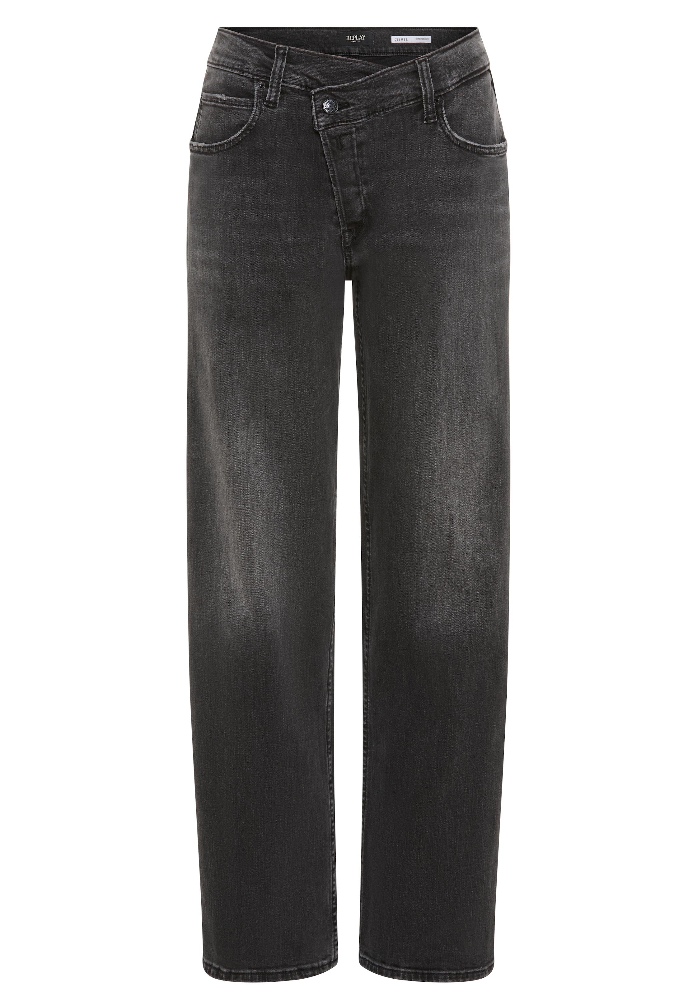 Replay Weite Jeans "ZELMAA" mit asymmetrischem Verschluss günstig online kaufen