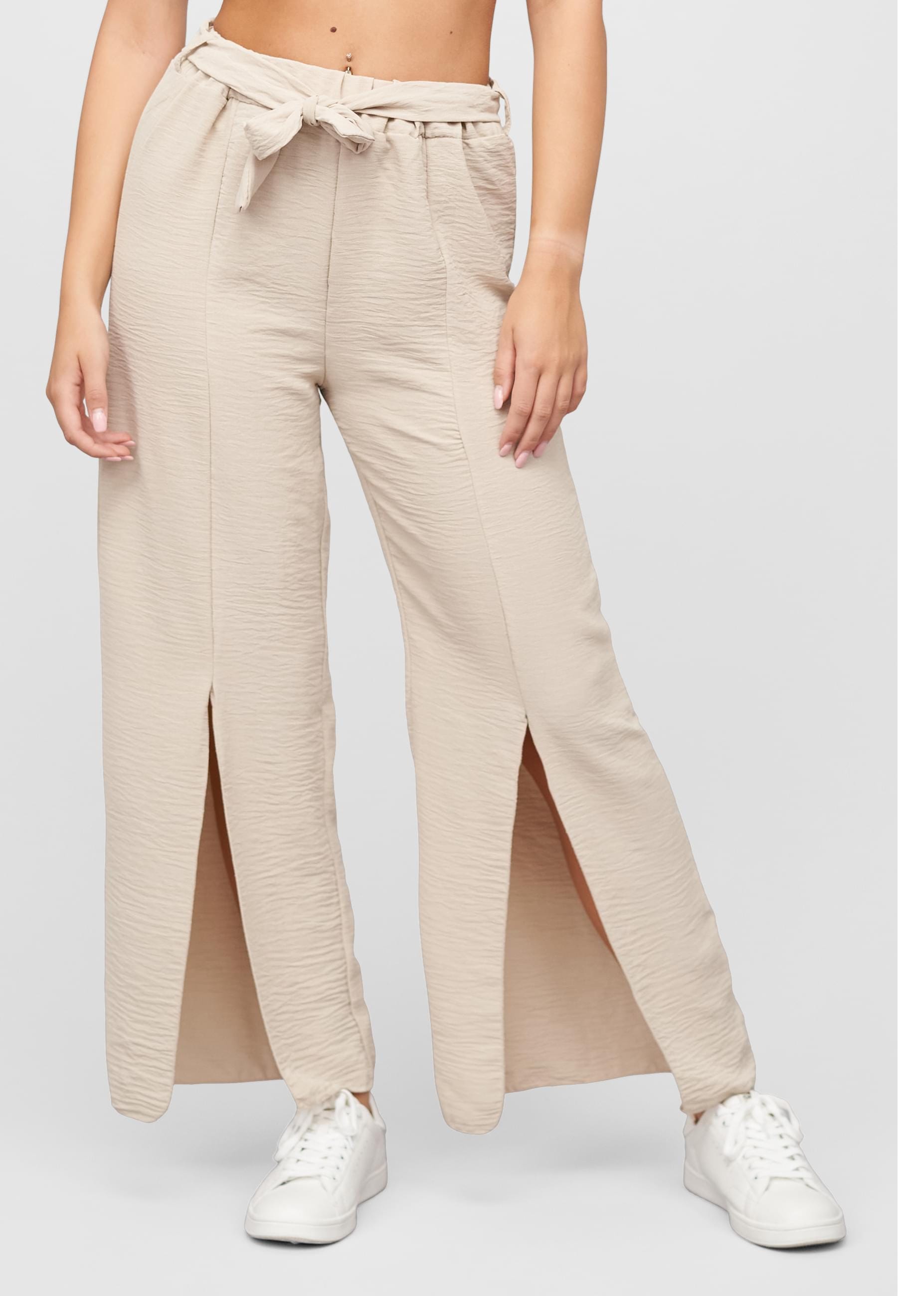 CLOUD 5IVE Stoffhose »CLOUD 5IVE Sommerhose mit seitlich. Schlitzen und Bindegürtel«