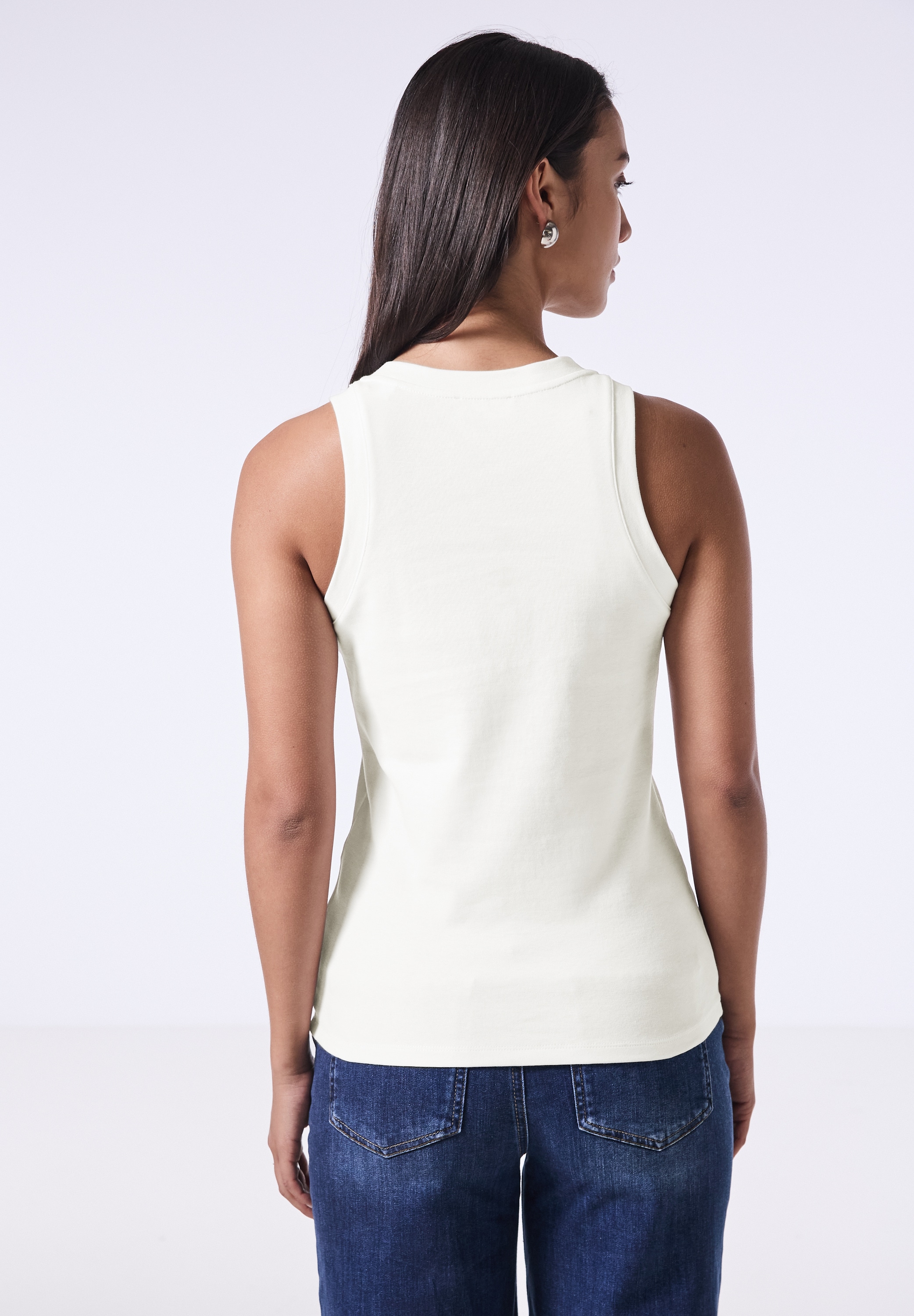 STREET ONE STUDIO T-Shirt, aus Baumwolle mit Stretchante