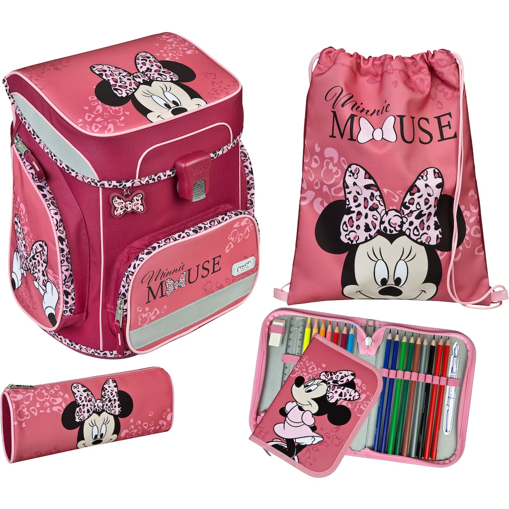 Scooli Schulranzen »EasyFit, Minnie Mouse Happy Girl, Pink«, Reflektoren