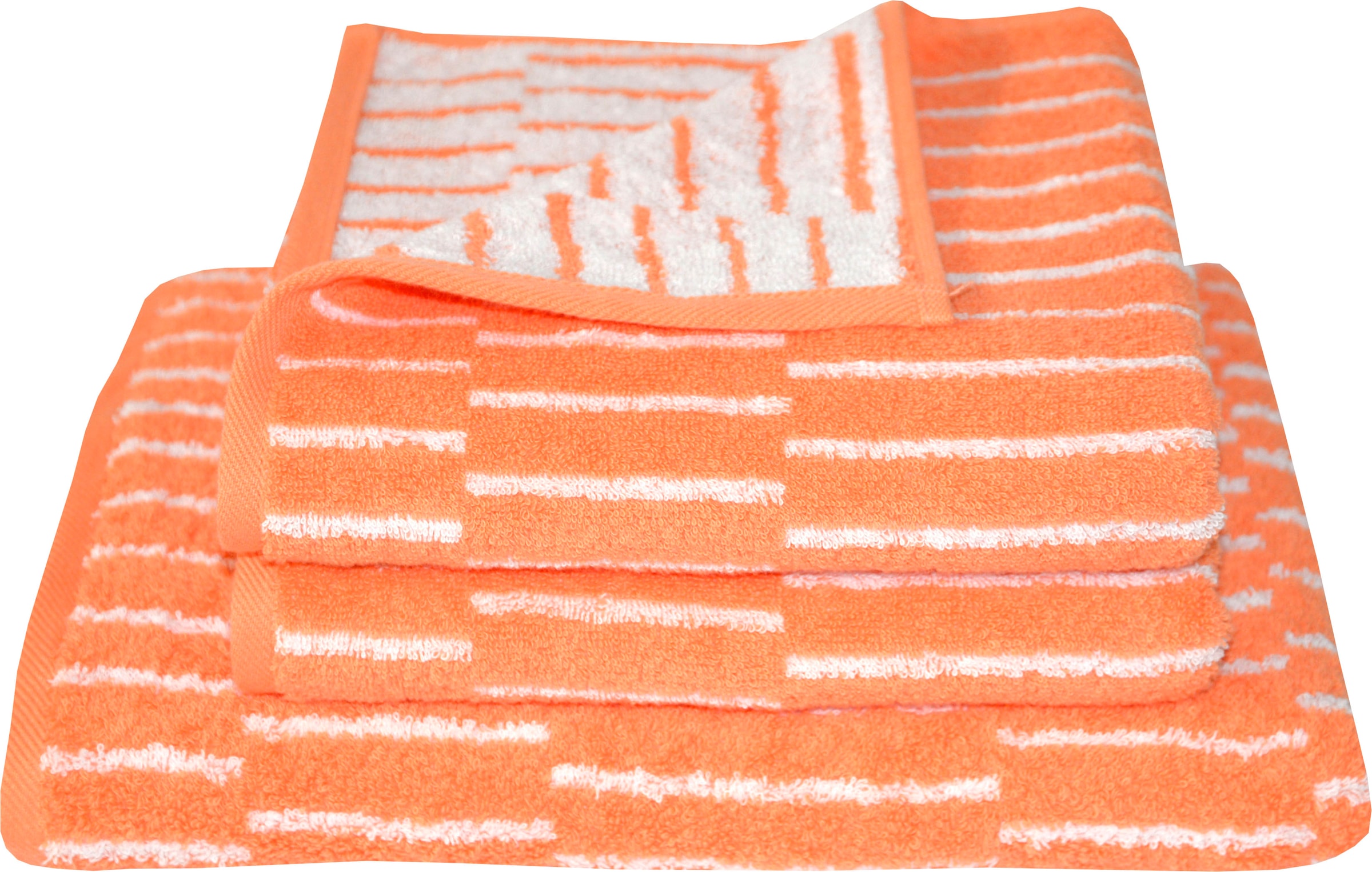 Dyckhoff Handtuch Set "New Coral Panels" Set 3 Stk. Walkfrottier 2 Handtüch günstig online kaufen