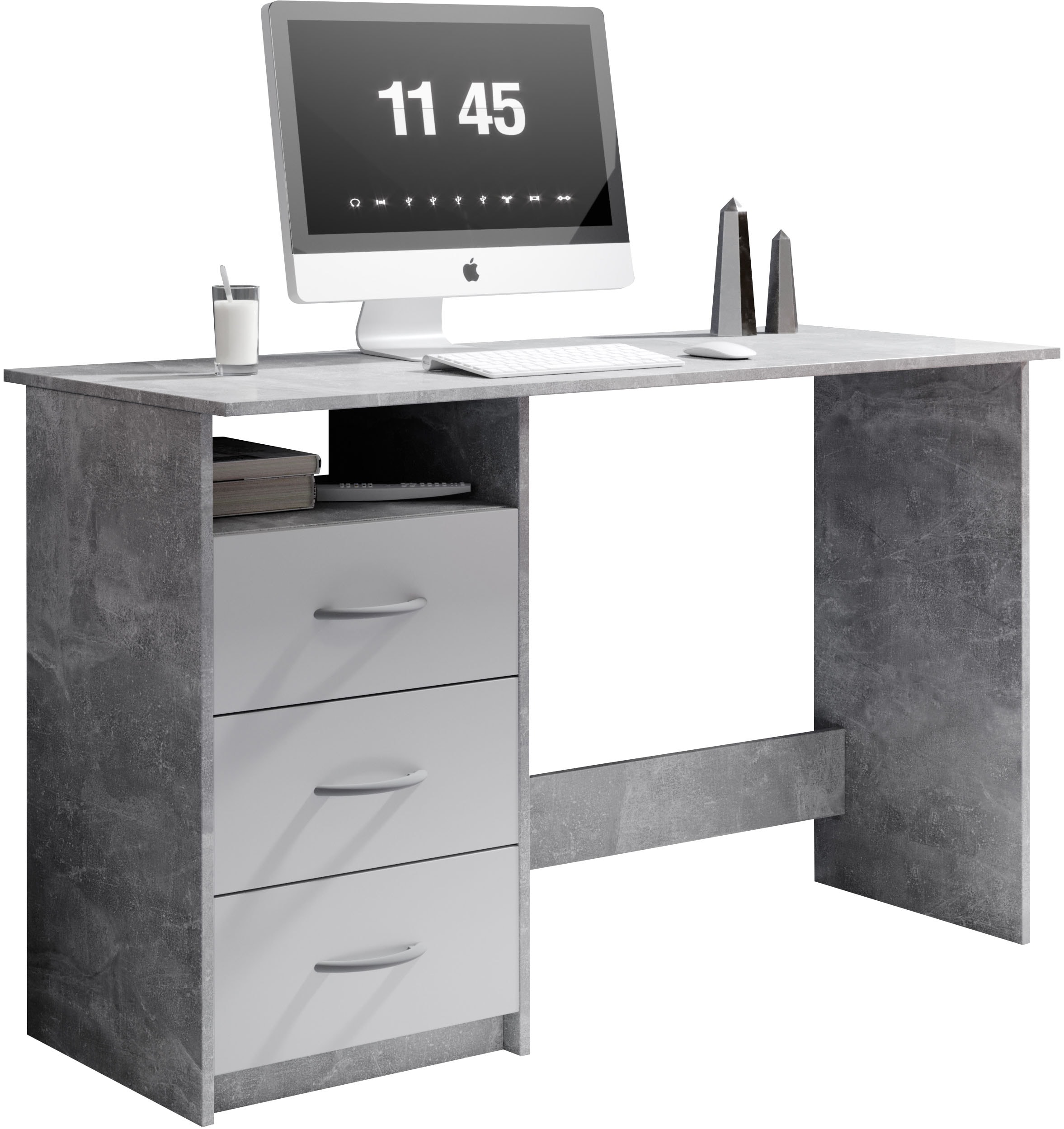 BEGA OFFICE Schreibtisch »Adria, Computertisch,«, Schubkästen rechts oder links montierbar, Breite 123 cm