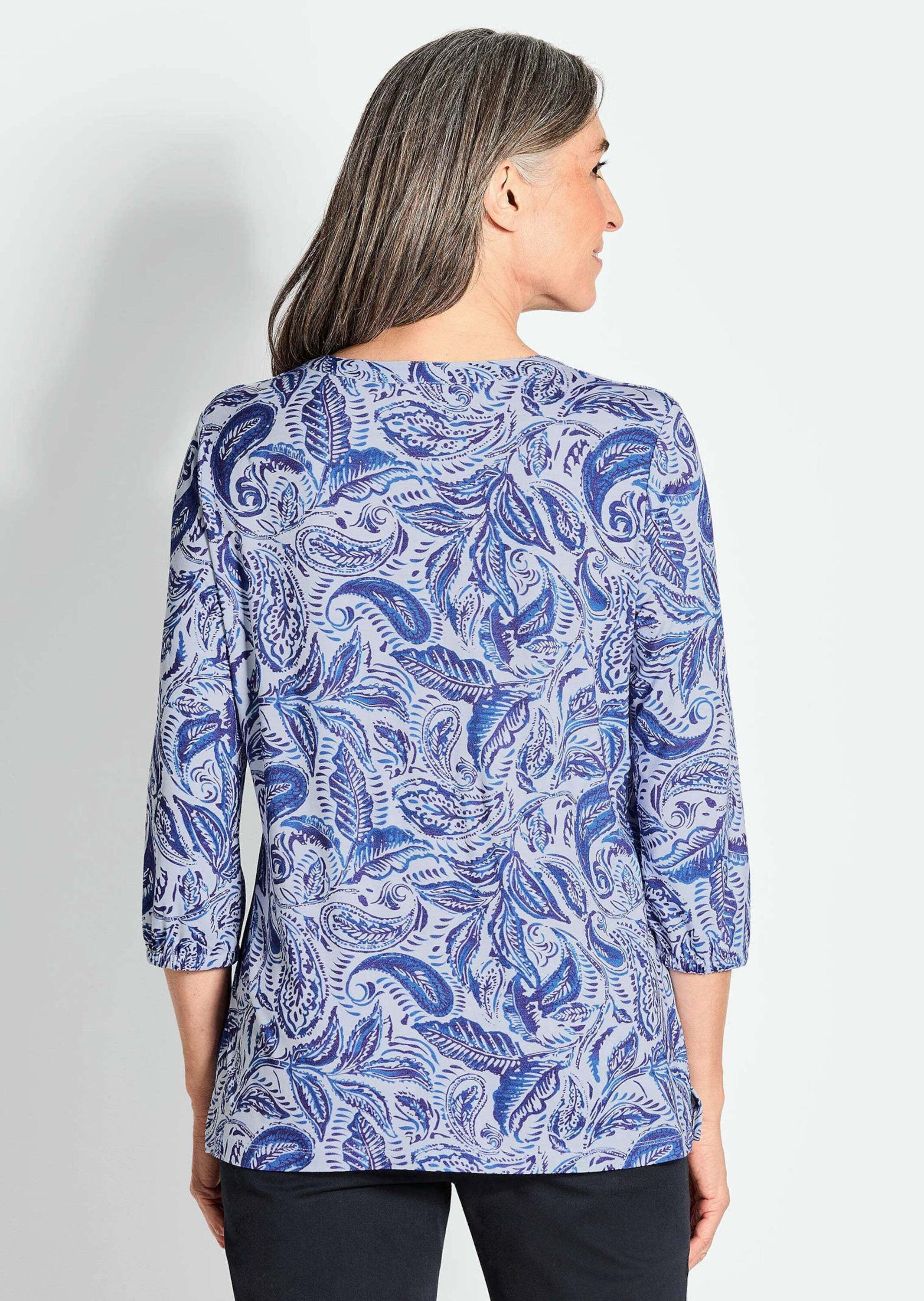GOLDNER Schlupfbluse »Kurzgröße Bluse mit Muster, Halbarm«
