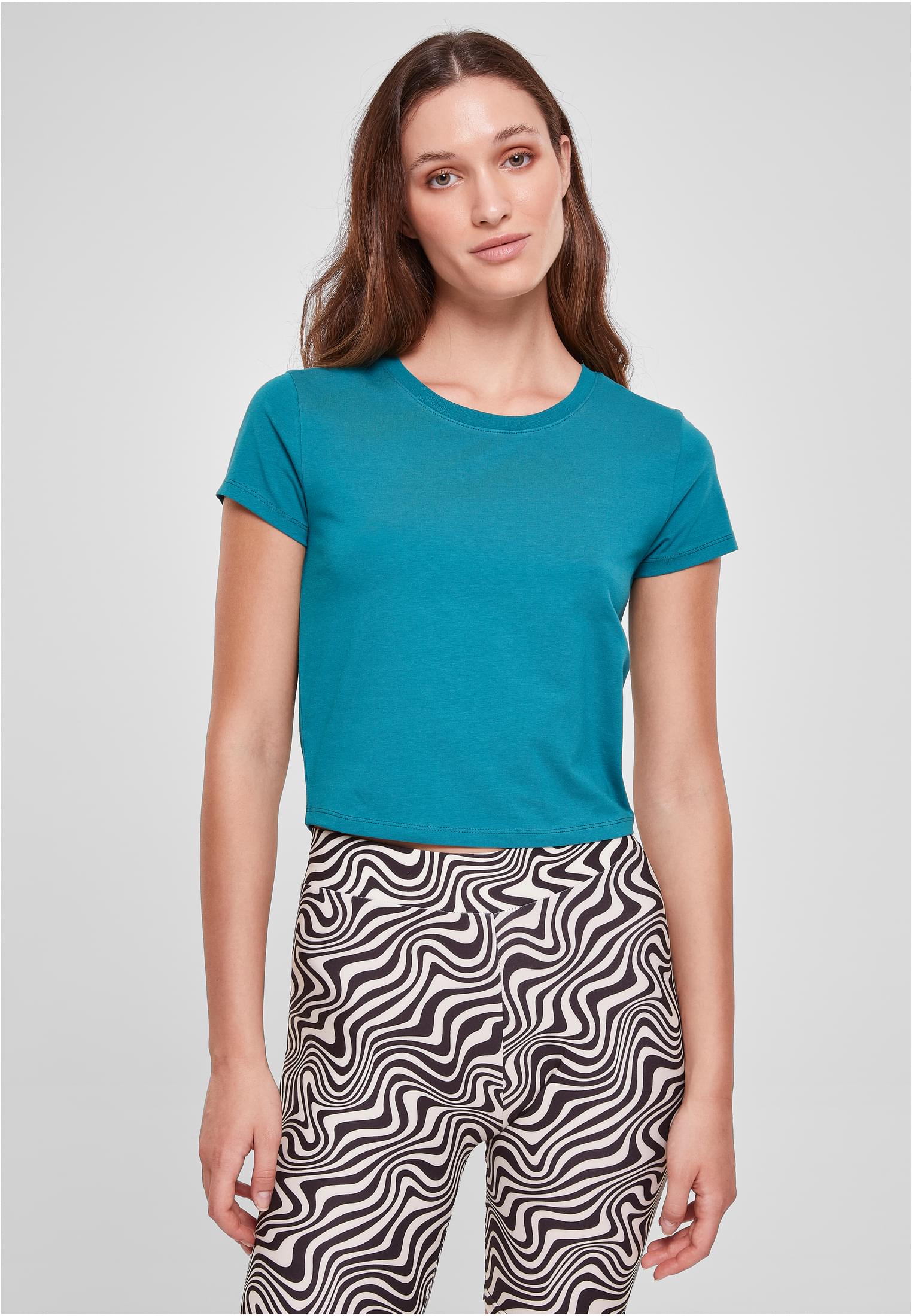T-Shirt »Damen Ladies Stretch Jersey Cropped Tee«, (1 tlg.)