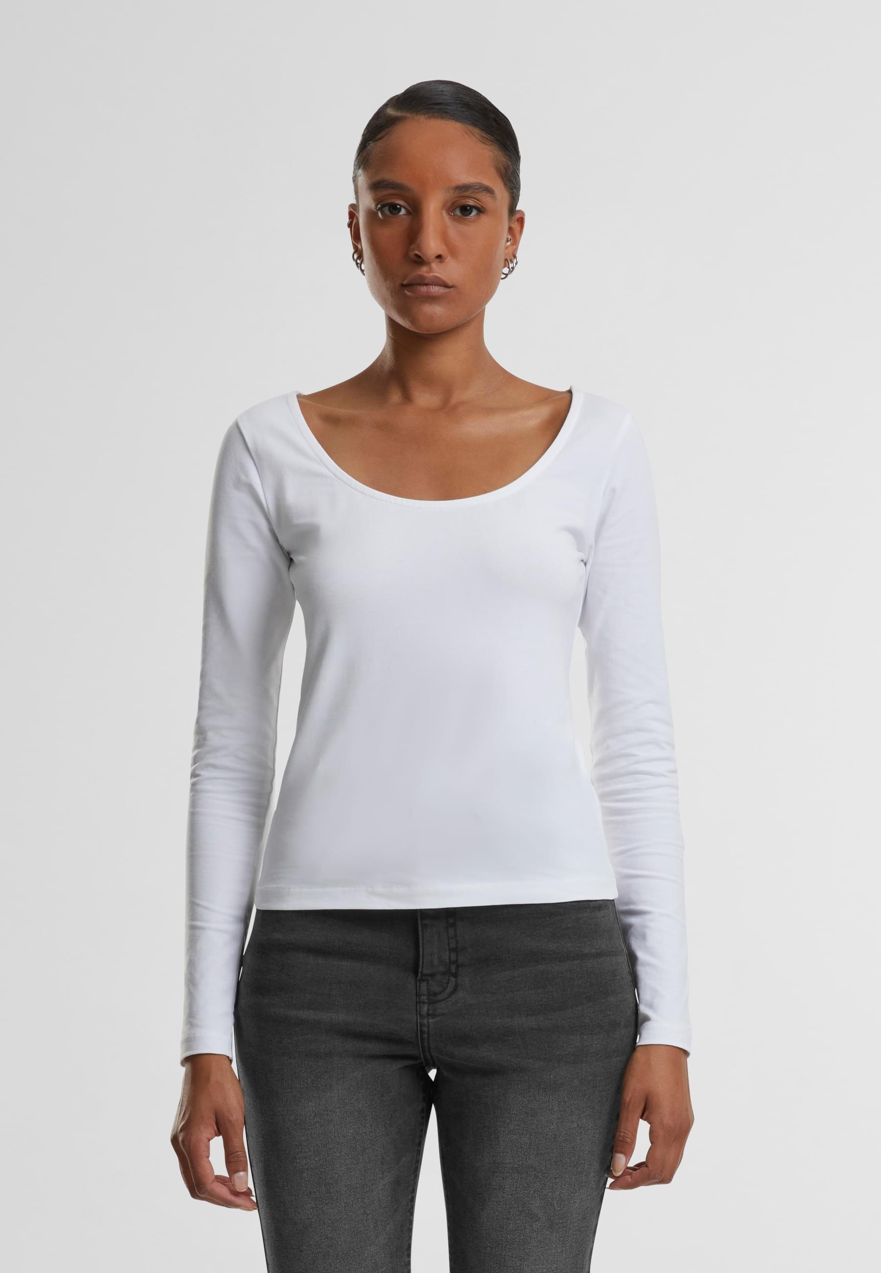 URBAN CLASSICS Longsleeve »Urban Classics Ladies Wide Neck Longsleeve«, (1 tlg.)