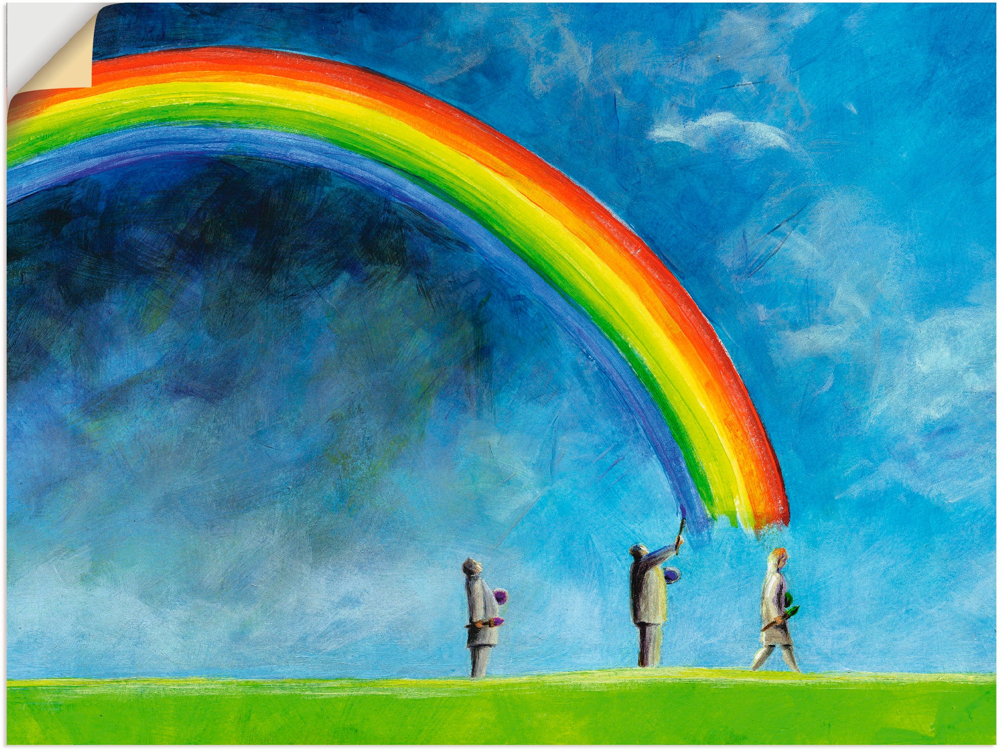 Artland Poster »Regenbogen malen«, Gruppen & Familien, (1 St.), als Leinwandbild, Wandaufkleber oder Poster in versch. Größen