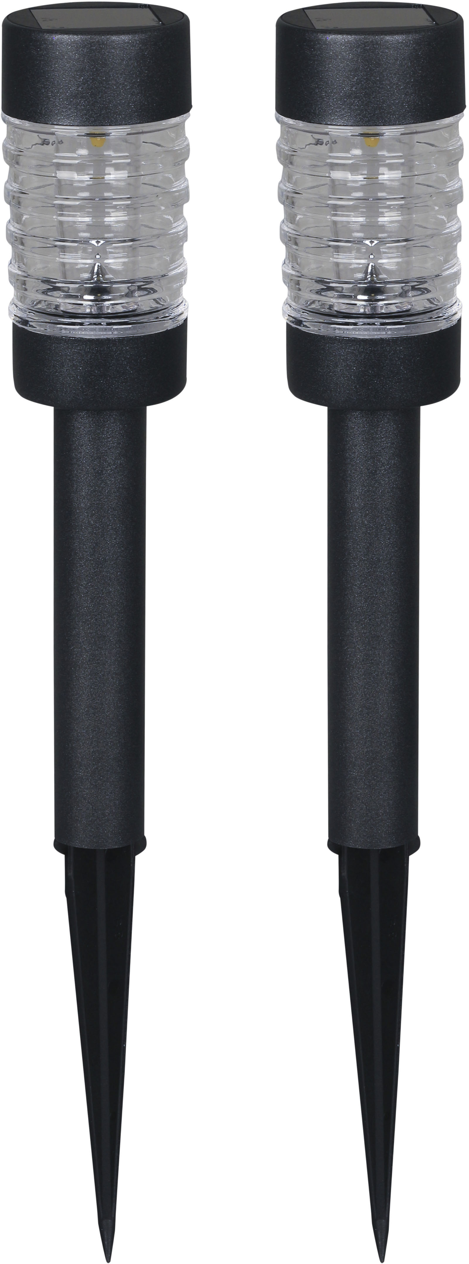 Gartenleuchte LUXFORM, schwarz, Leuchten, "Solar-Gartenleuchten - Rennes - 3 St - Anthrazit", Ganzjährig Solar