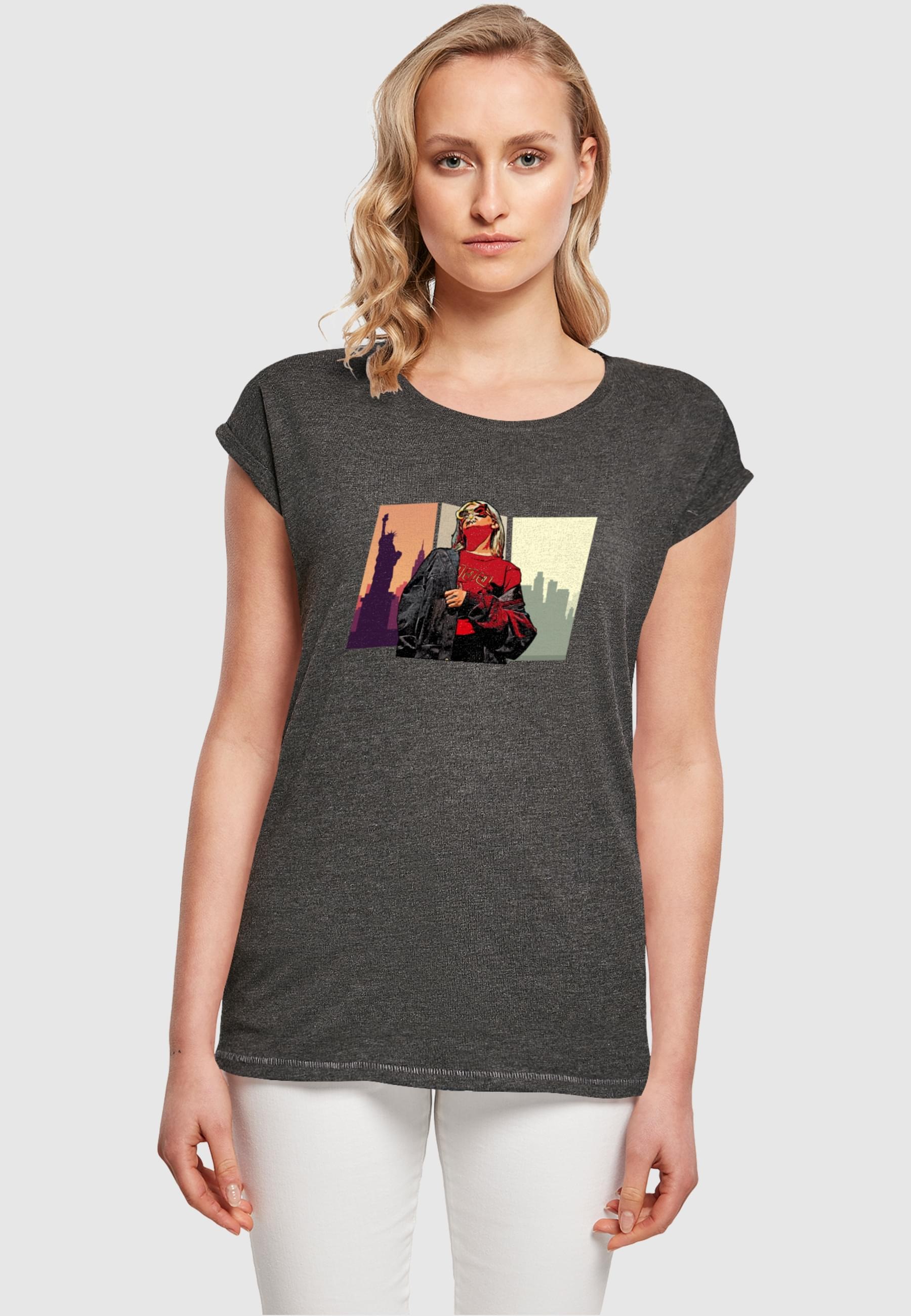 Merchcode T-Shirt »Merchcode Damen Laides Grand Red Girl Extended Shoulder Tee«, (1 tlg.)