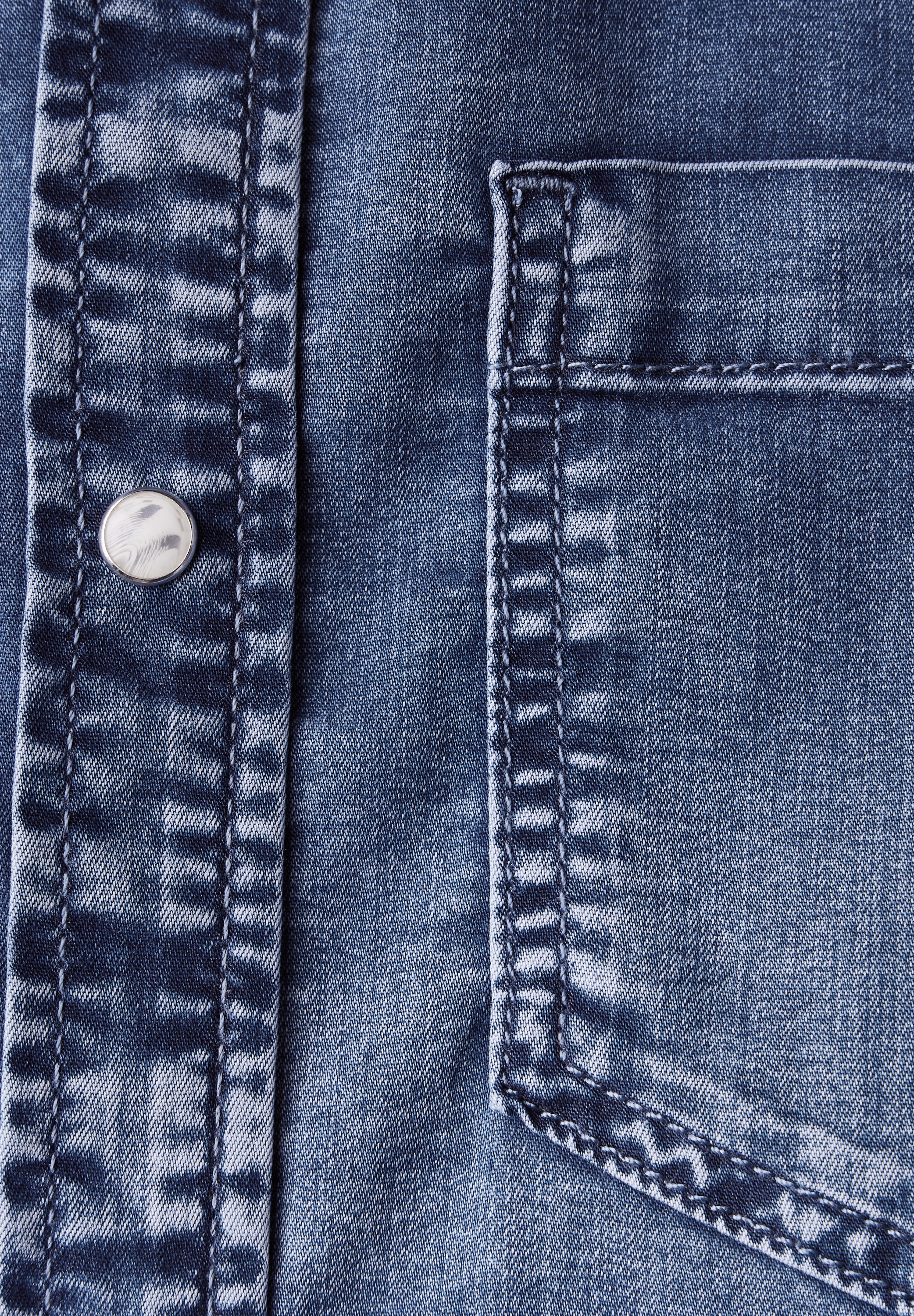 STREET ONE Jeansbluse, mit Knopfleiste