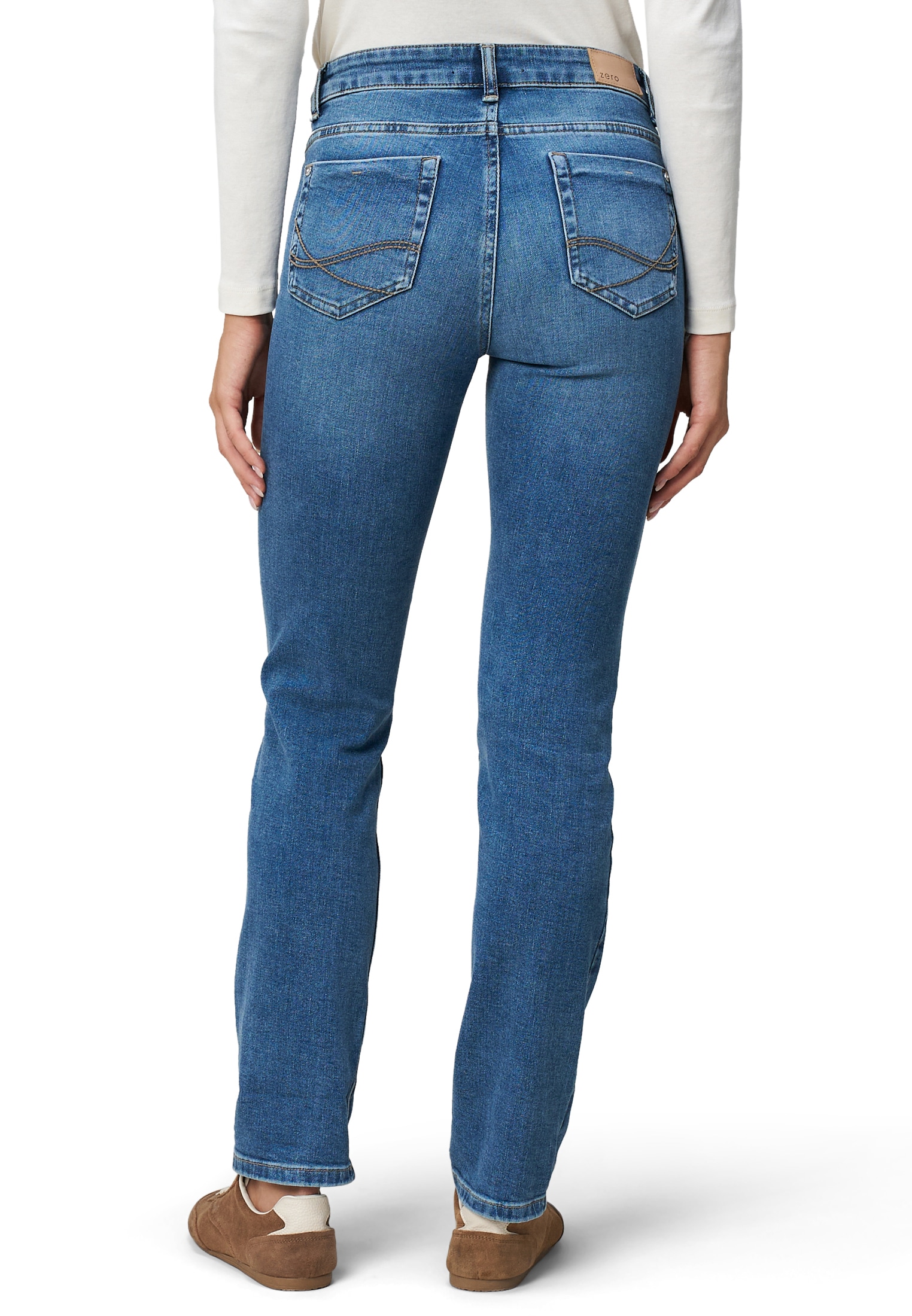 Zero Slim-fit-Jeans »zero Damen Jeans Style ORLANDO Straight Leg 32 Inch«