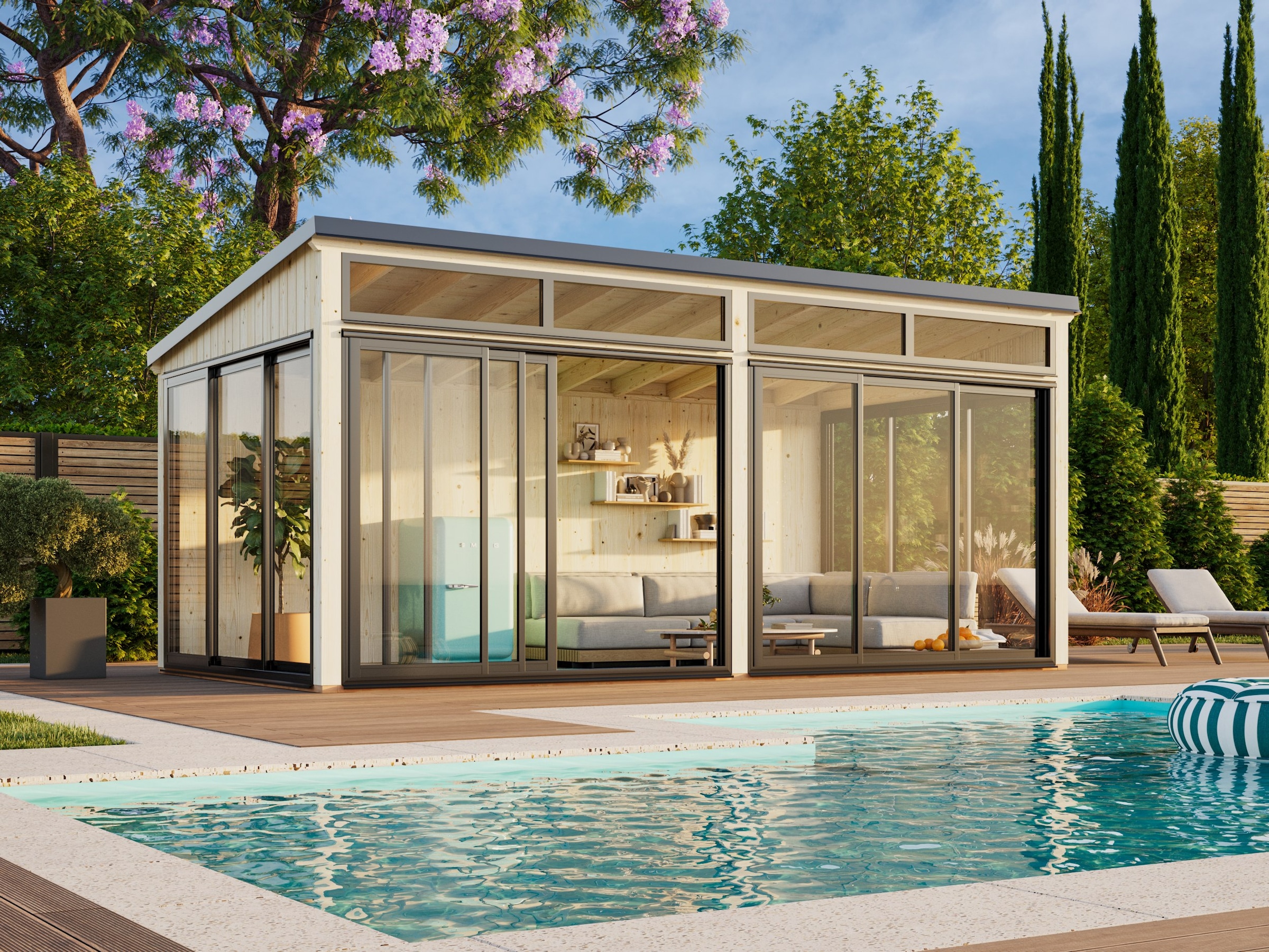 Palmako Holzpavillon »Saga 16,2 m² Slide« BxTxH: 592x307x273 cm