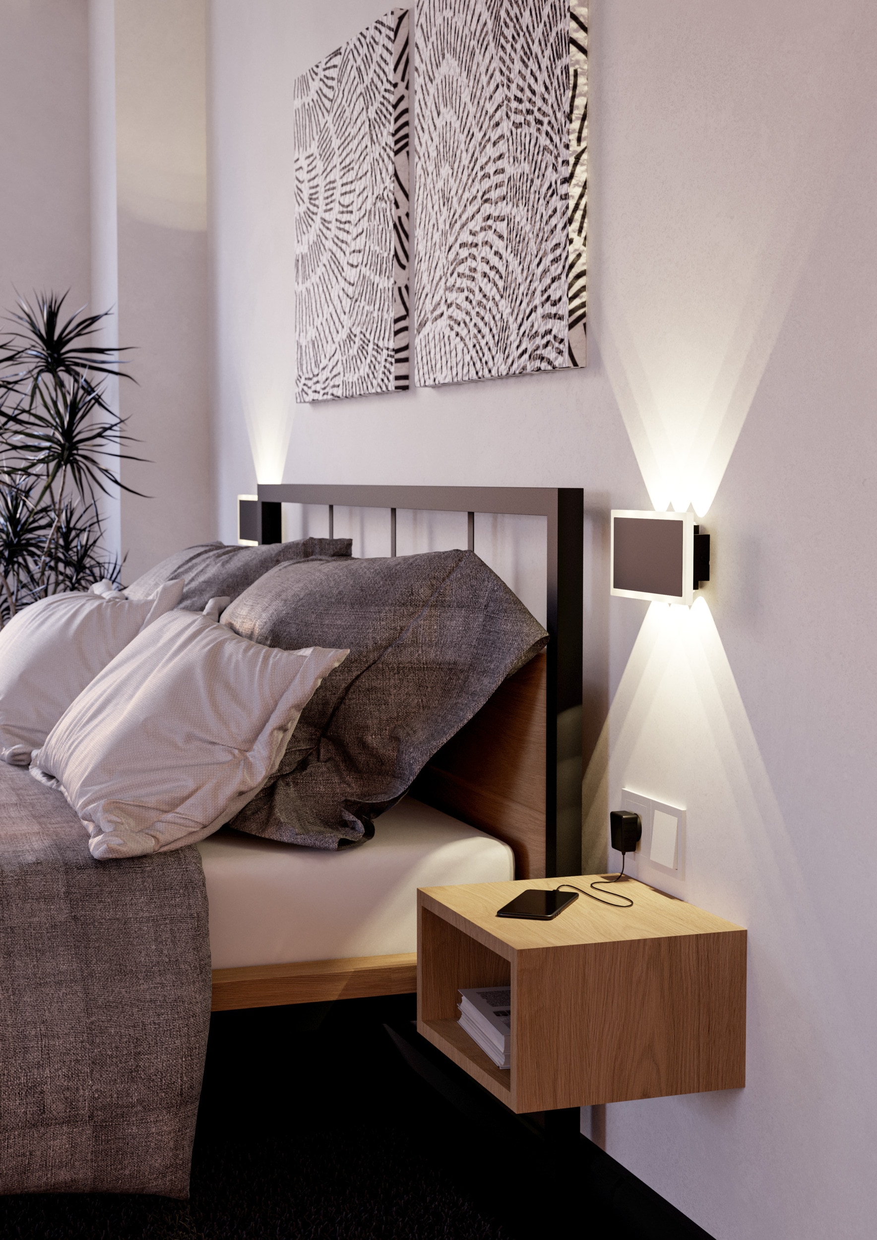 EGLO Wandleuchte »TALAMELLO 1 Wandlampe - Stahl - LED - 12W - IP20« LED-Modul 1 Stk. Warmweiß Wandstrahler, Wandspot, Wohnzimmer, Flur, L23 x H12 x AL5 cm