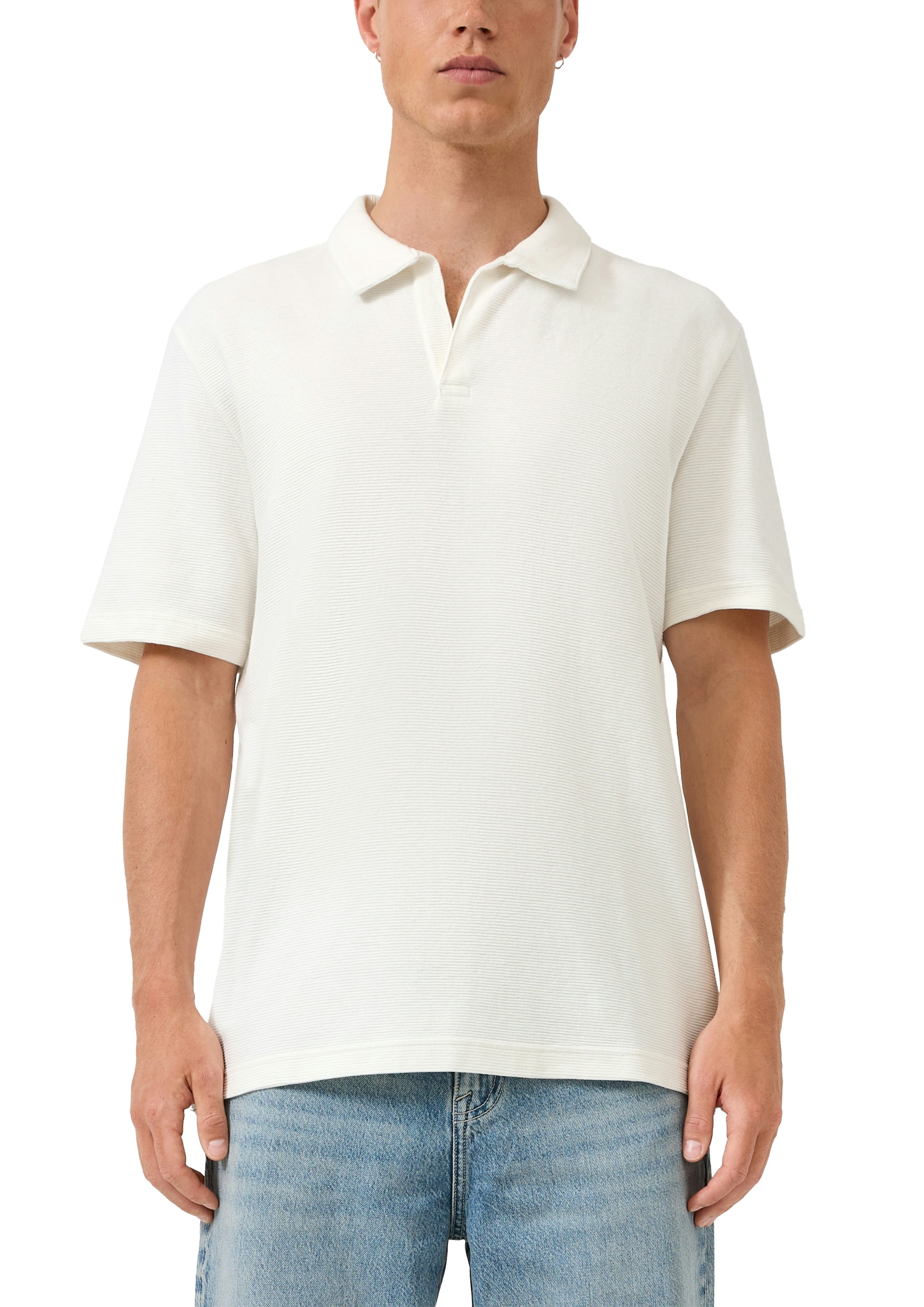 QS Poloshirt mit Struktur Muster