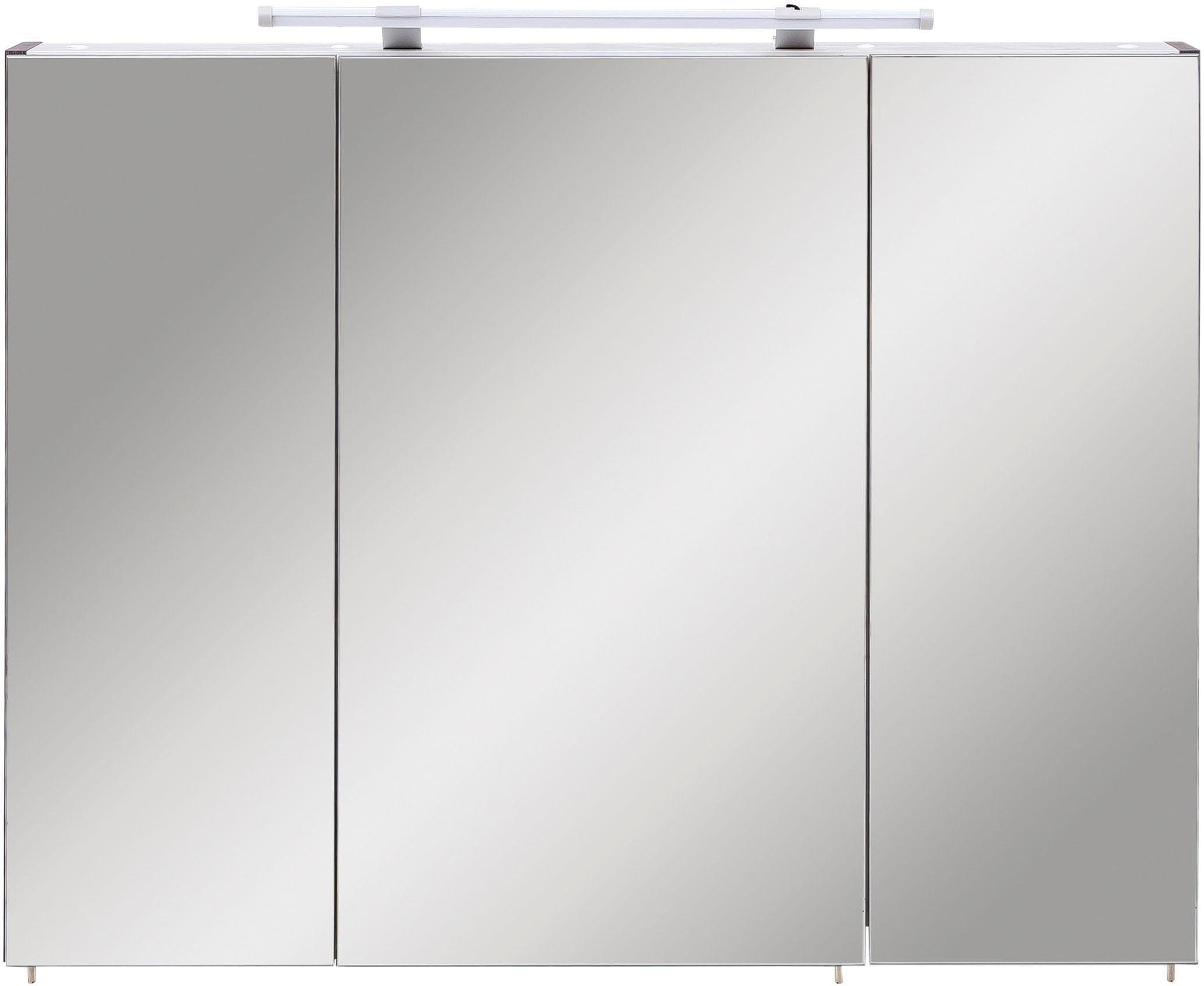 Schildmeyer Spiegelschrank »Dorina«, Breite 90 cm, 3-türig,  LED-Beleuchtung, Schalter-/Steckdosenbox bestellen | BAUR