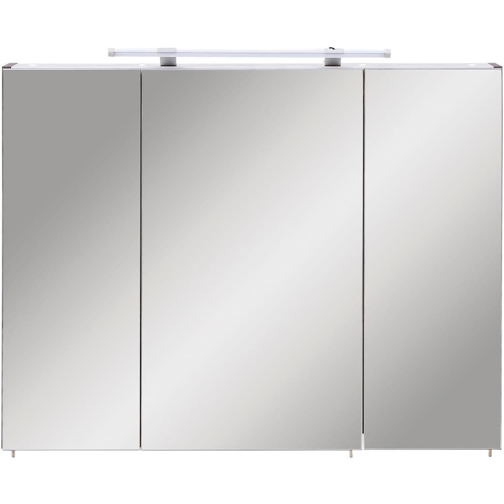 Schildmeyer Spiegelschrank »Dorina«, Breite 90 cm, 3-türig, LED-Beleuchtung, Schalter-/Steckdosenbox