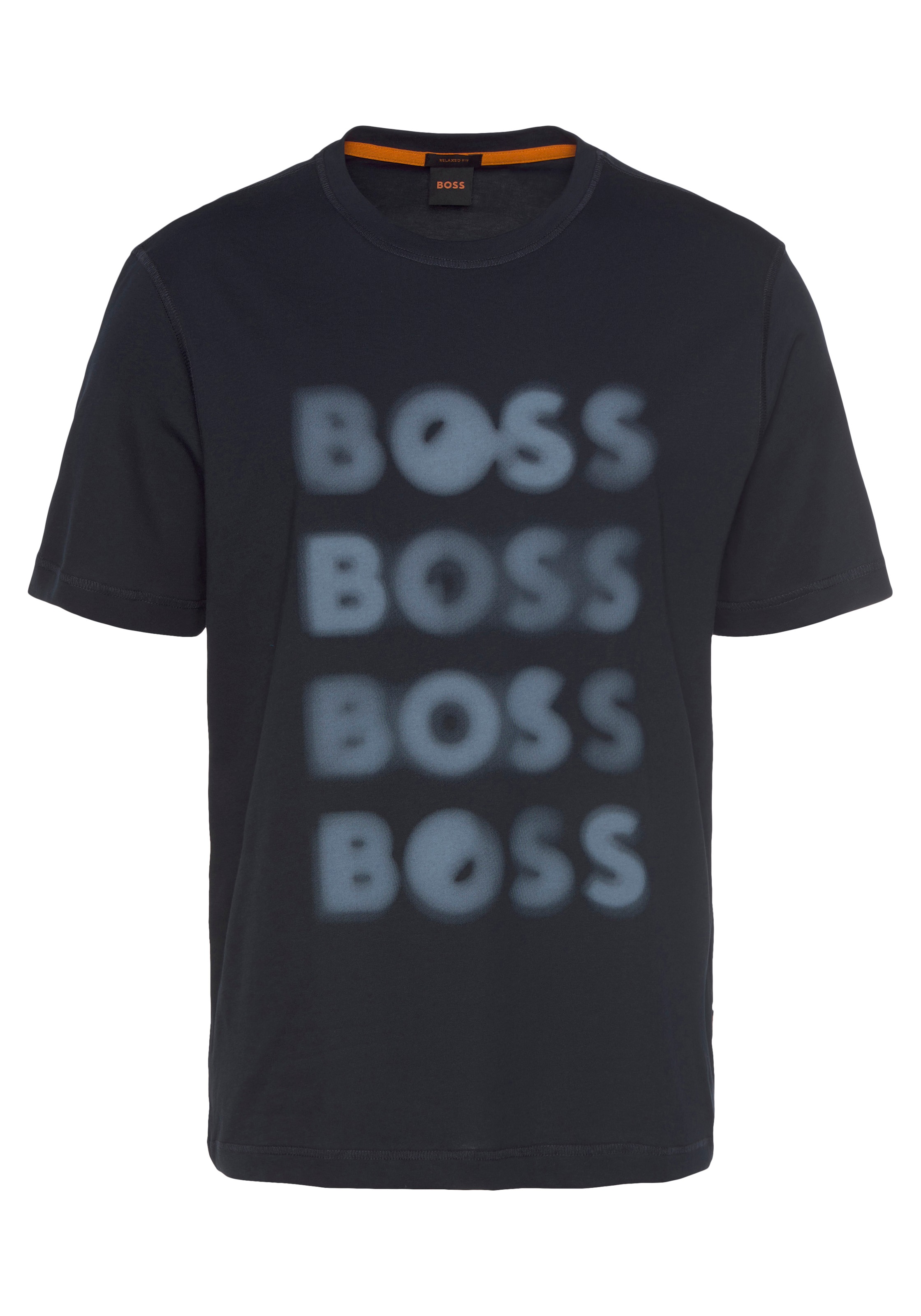 BOSS »Teetrury«, modischen ▷ | kaufen mit BAUR Nahtverzierungen T-Shirt ORANGE