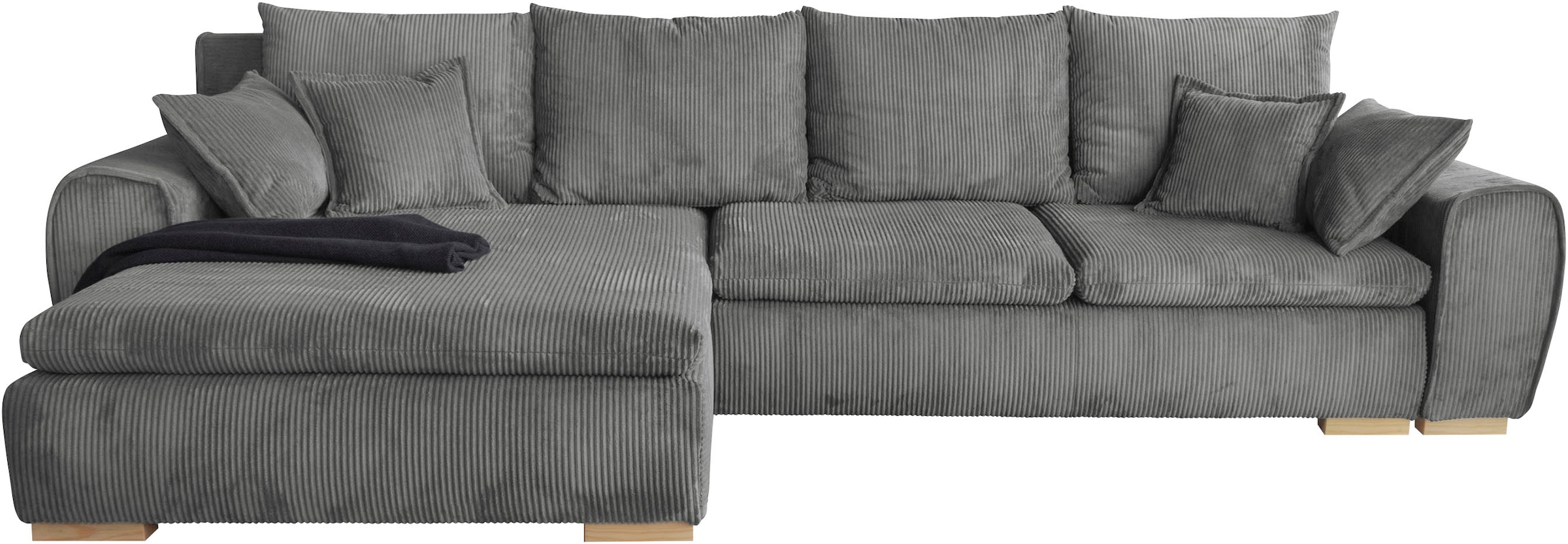 Home affaire Ecksofa »Katja L-Form«, Cord Bezug, inkl. Schlaffunktion und Stauraum