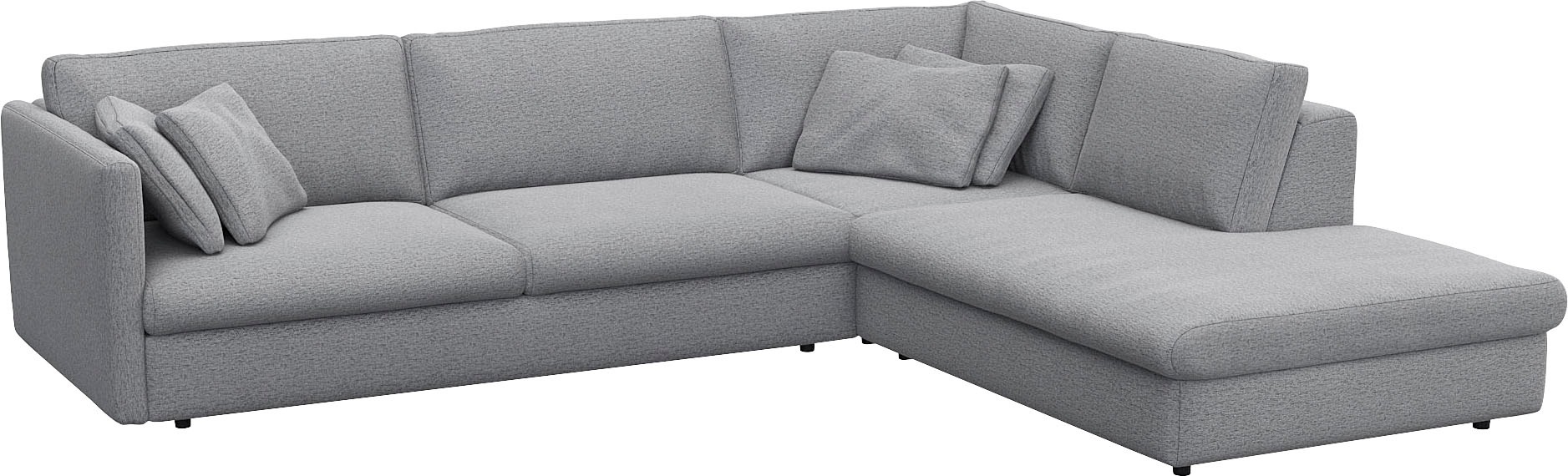FLEXLUX Ecksofa »Lovane, elegant und zeitlos, bequem, L-Form«, Weich & anschmiegsam, große Sitztiefe auf Kaltschaum, Dekokissen inkl.