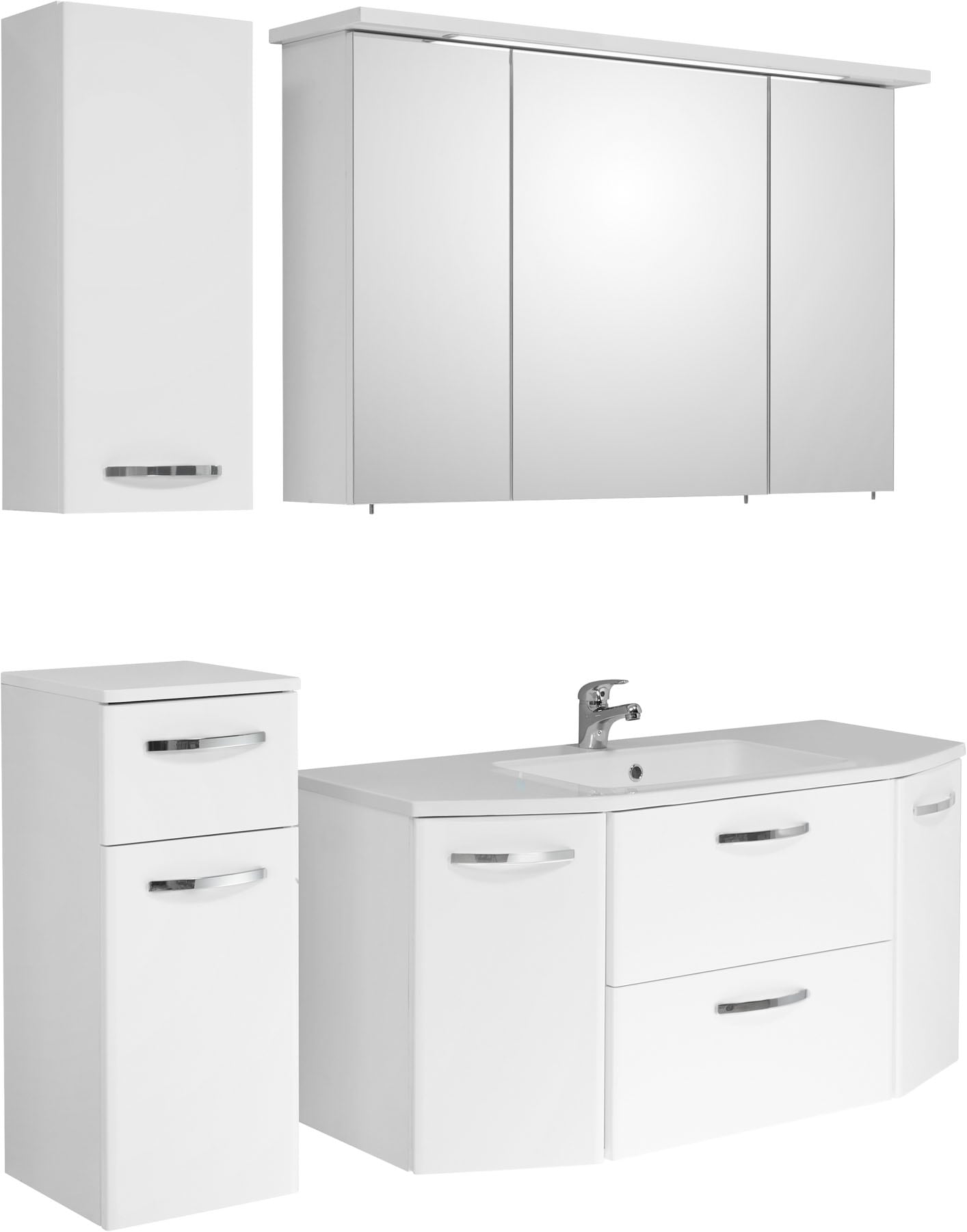 Saphir Badmöbel-Set "Quickset 326, 5-teilig, mit Mineralmarmorwaschtisch" 5 Stk. tlg.