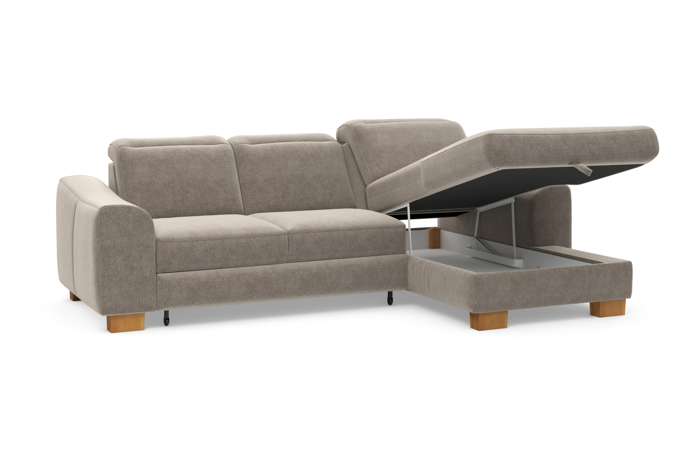 Home affaire Ecksofa »Dundee L-Form«, wahlweise mit Kopfteilverstellung und zusätzlich mit Bettfunktion