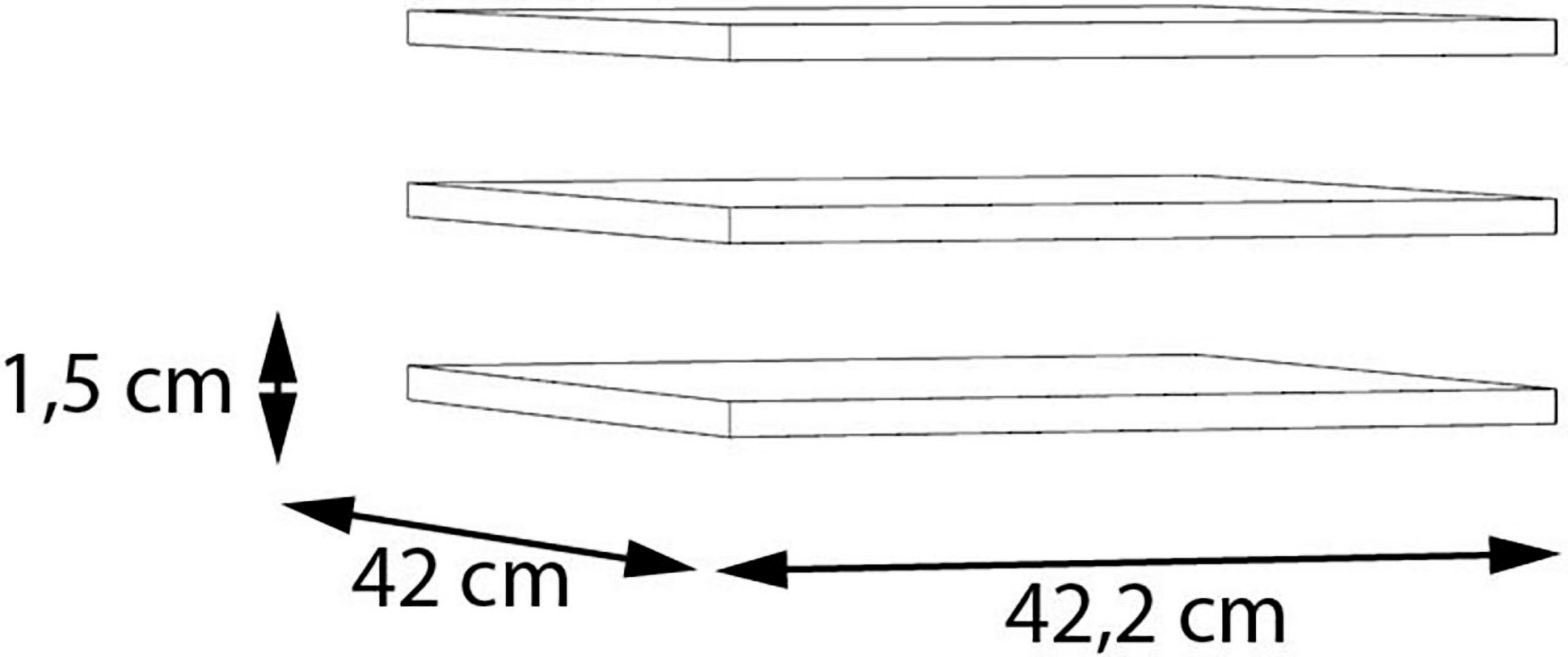 FORTE Einlegeboden, (Set, 3 St., 3-er Set), Einlegeboden 3er Set, Textilstruktur, Breite 42,2 cm