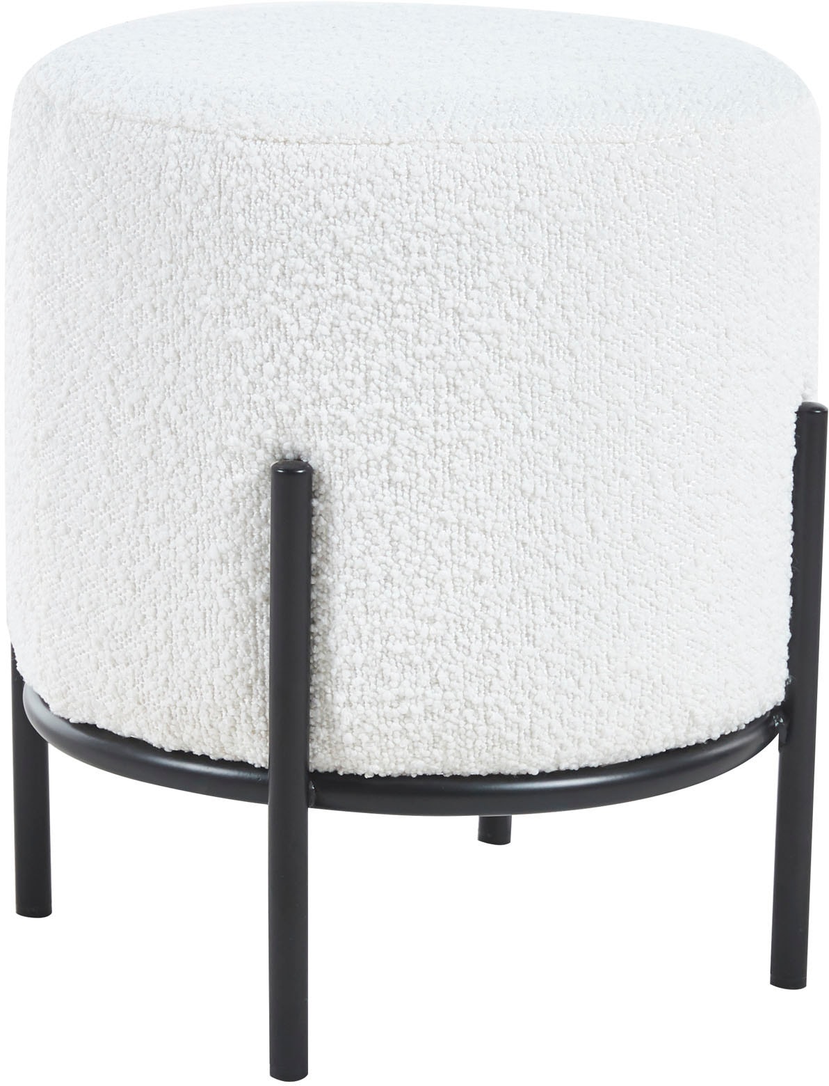 SalesFever Polsterhocker, mit Design-Gestell aus schwarzem Metall