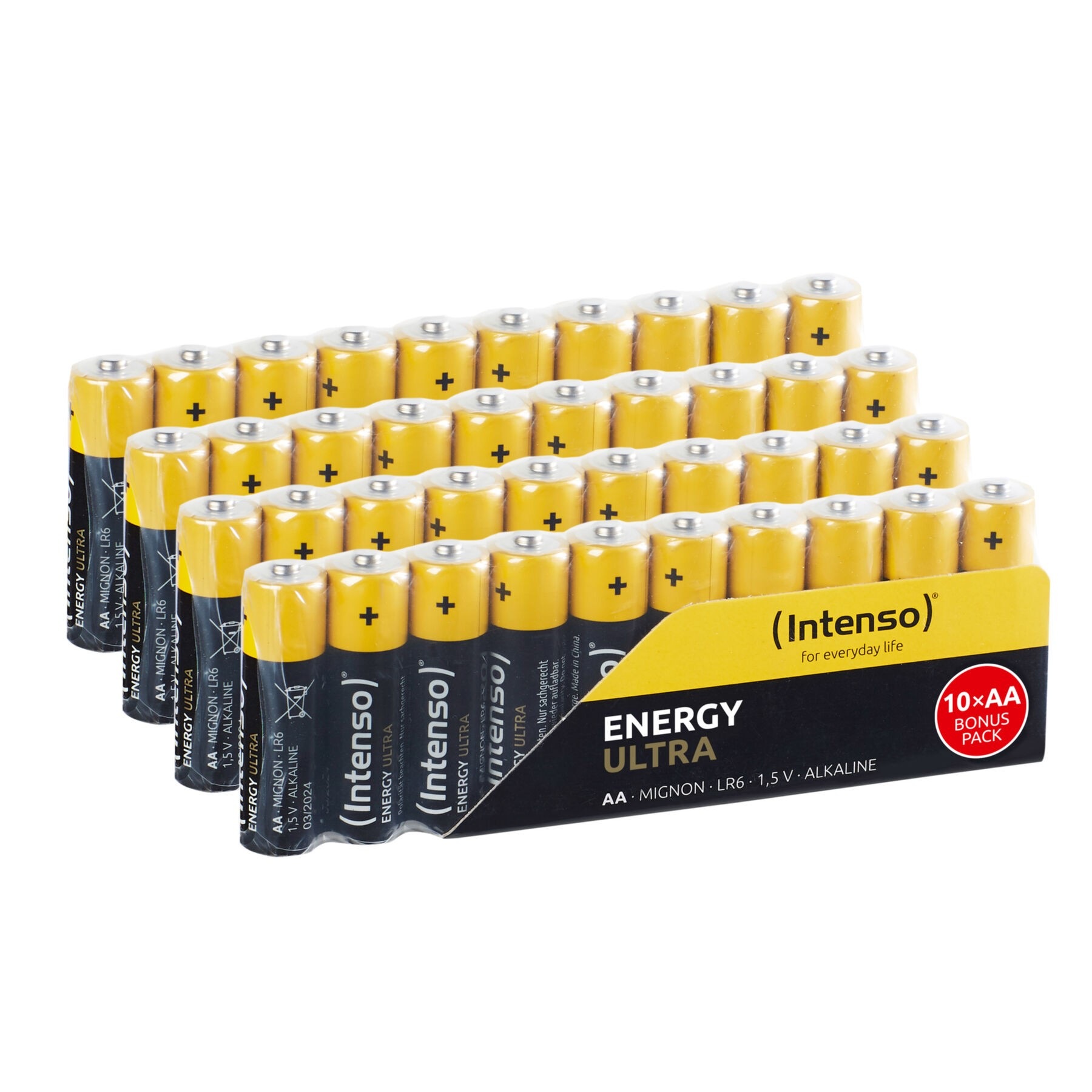 Intenso Batterie »7501520 - Energy Ultra Alkaline Batterie AA Mignon 40er-Pack -Batterie«, LR6, 1,5 V, (Packung, 40 St.)