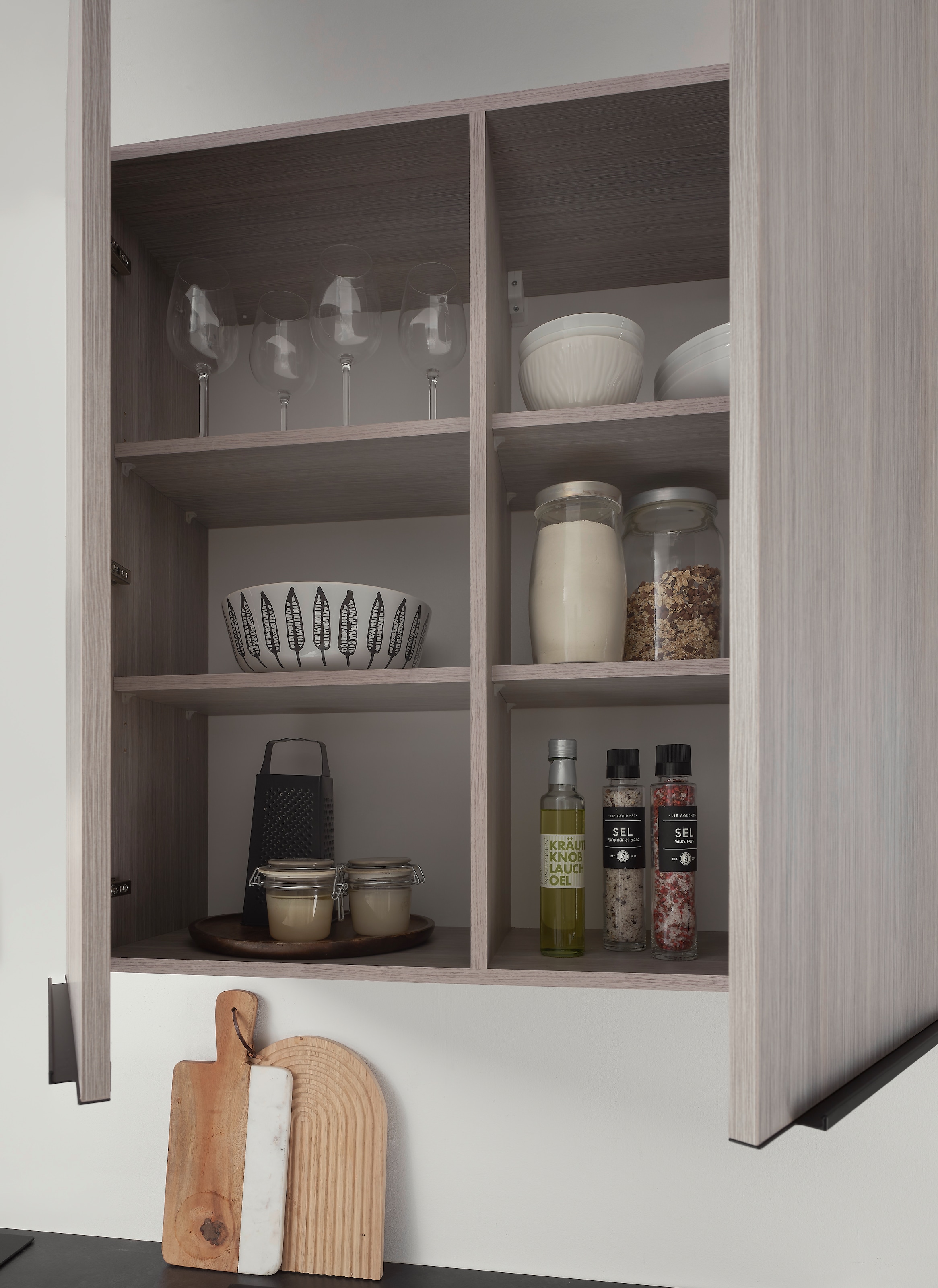 BASIC by Balculina Küchenzeile »Landzeit BxHxT 320x240x60 cm«, Breite 320cm, wahlweise mit E-Geräten, Softclose, Metallschubkasten