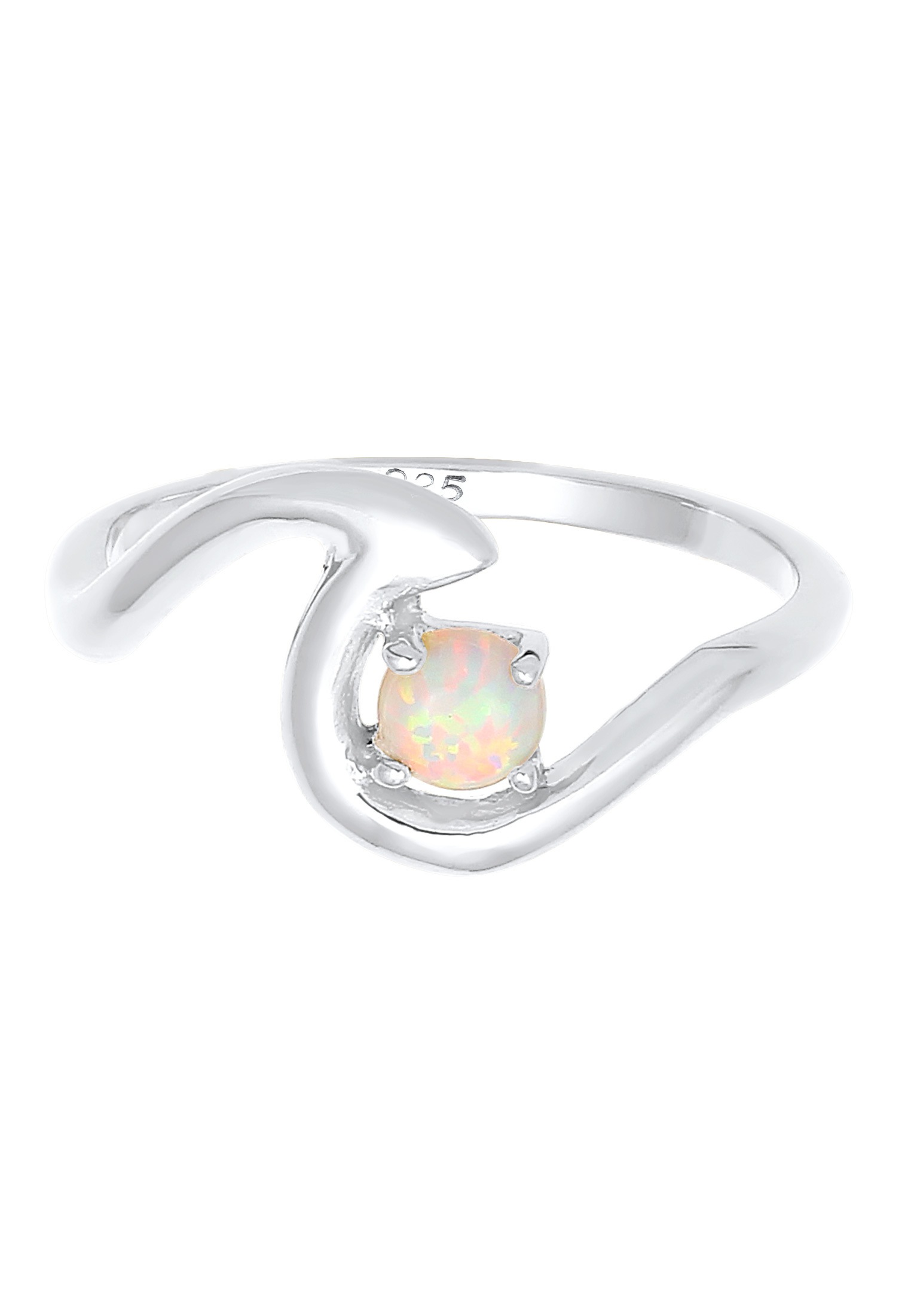 Elli Fingerring »Welle Wave Maritim Synthetischer Opal 925 Silber«