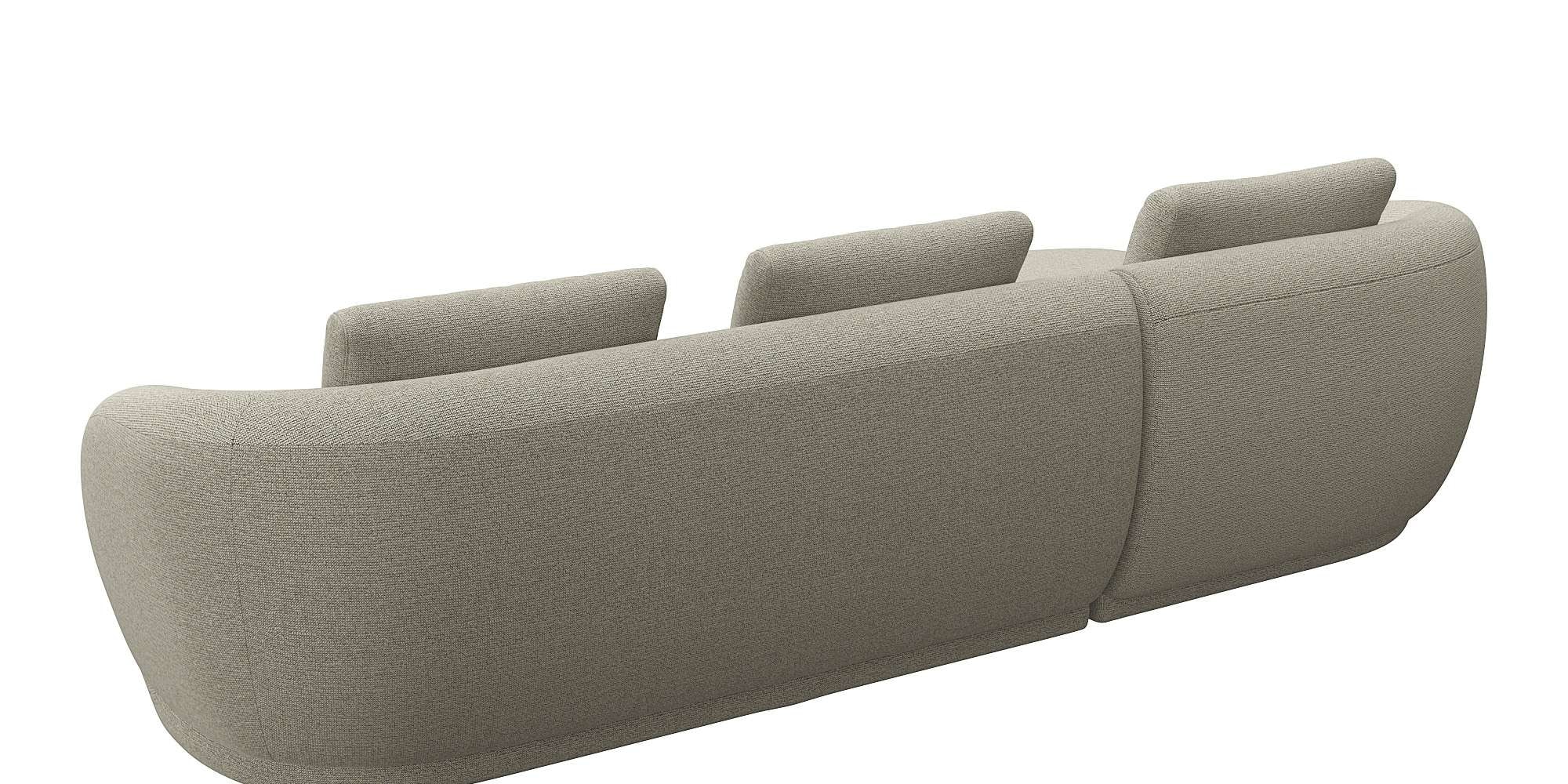 FLEXLUX Wohnlandschaft »Torino, rund, L-Form, Sofa-Ecke mit Recamiere, Longchair-Sofa«, Modernes, organisches Sofa-Design, Kaltschaum, Wellenunterfederung