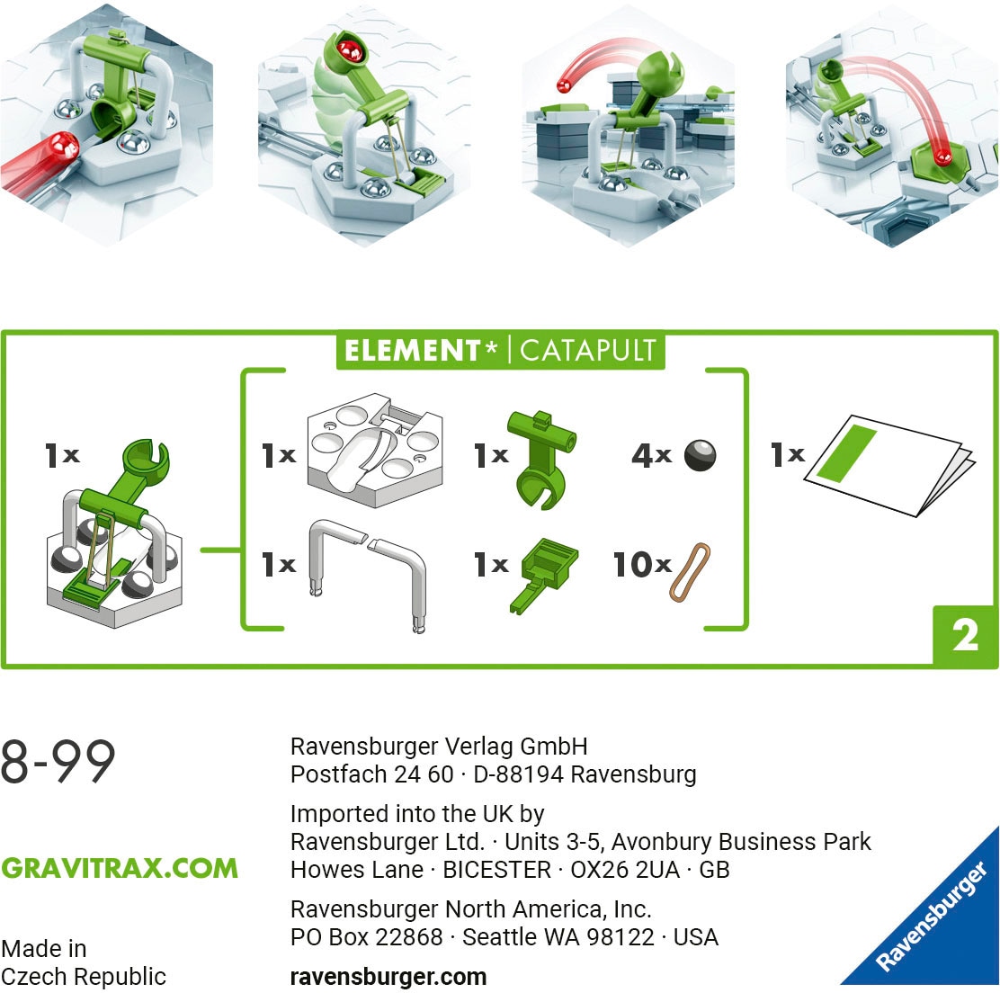 Ravensburger Kugelbahn-Bausatz »GraviTrax Element Catapult«, Made in Europe