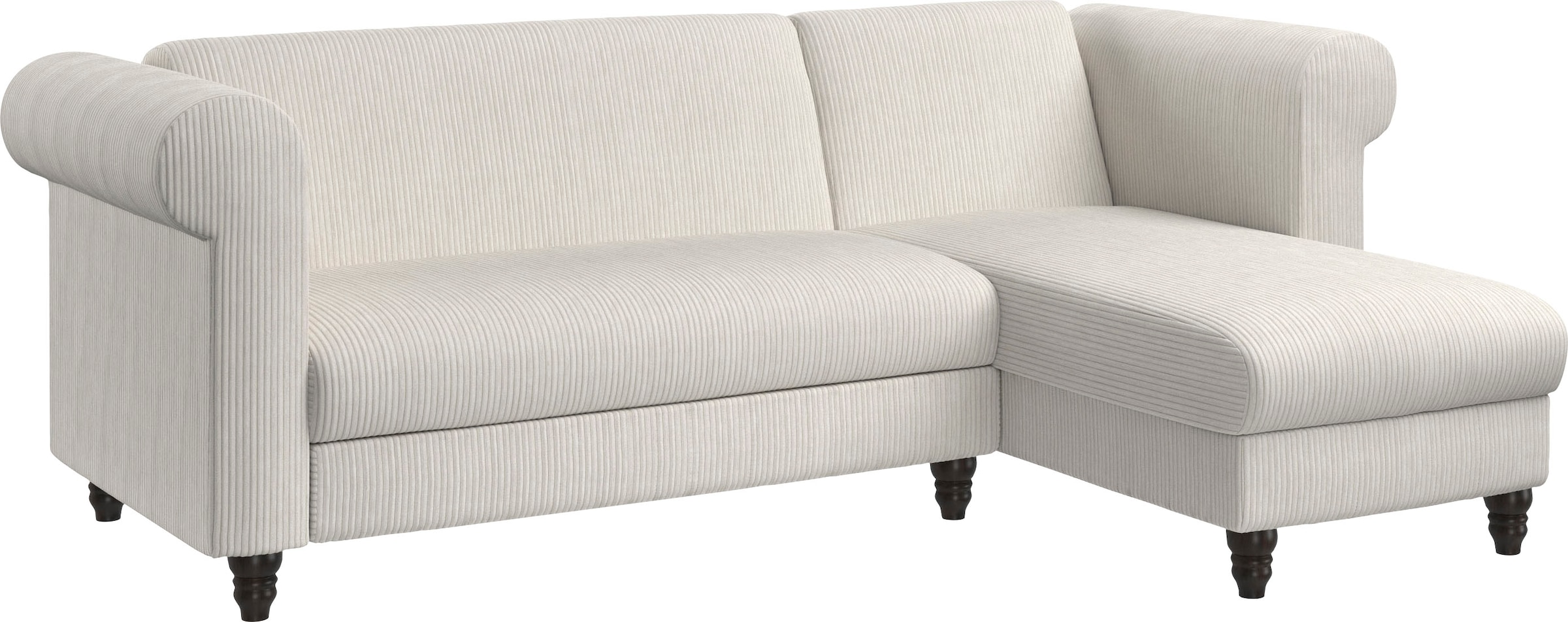 Dorel Home Ecksofa »Felix II, L-Form, Schlafsofa 241cm (Liegefl. 108/195 cm),«, verstellb. Rückenlehne, Recamiere wechselbar, Cord