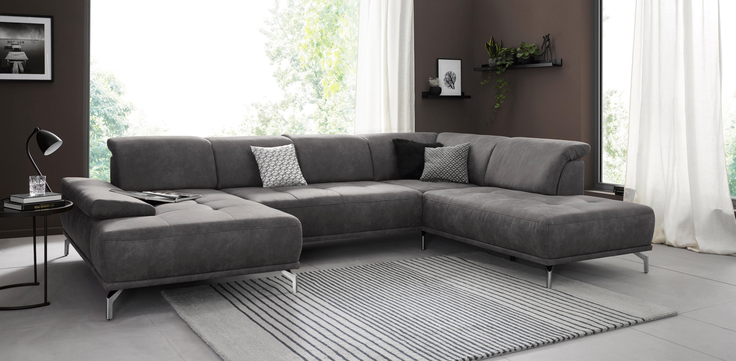 Home affaire Wohnlandschaft "Caluna" Inkl.Sitztiefenverstellung, wahlweise günstig online kaufen