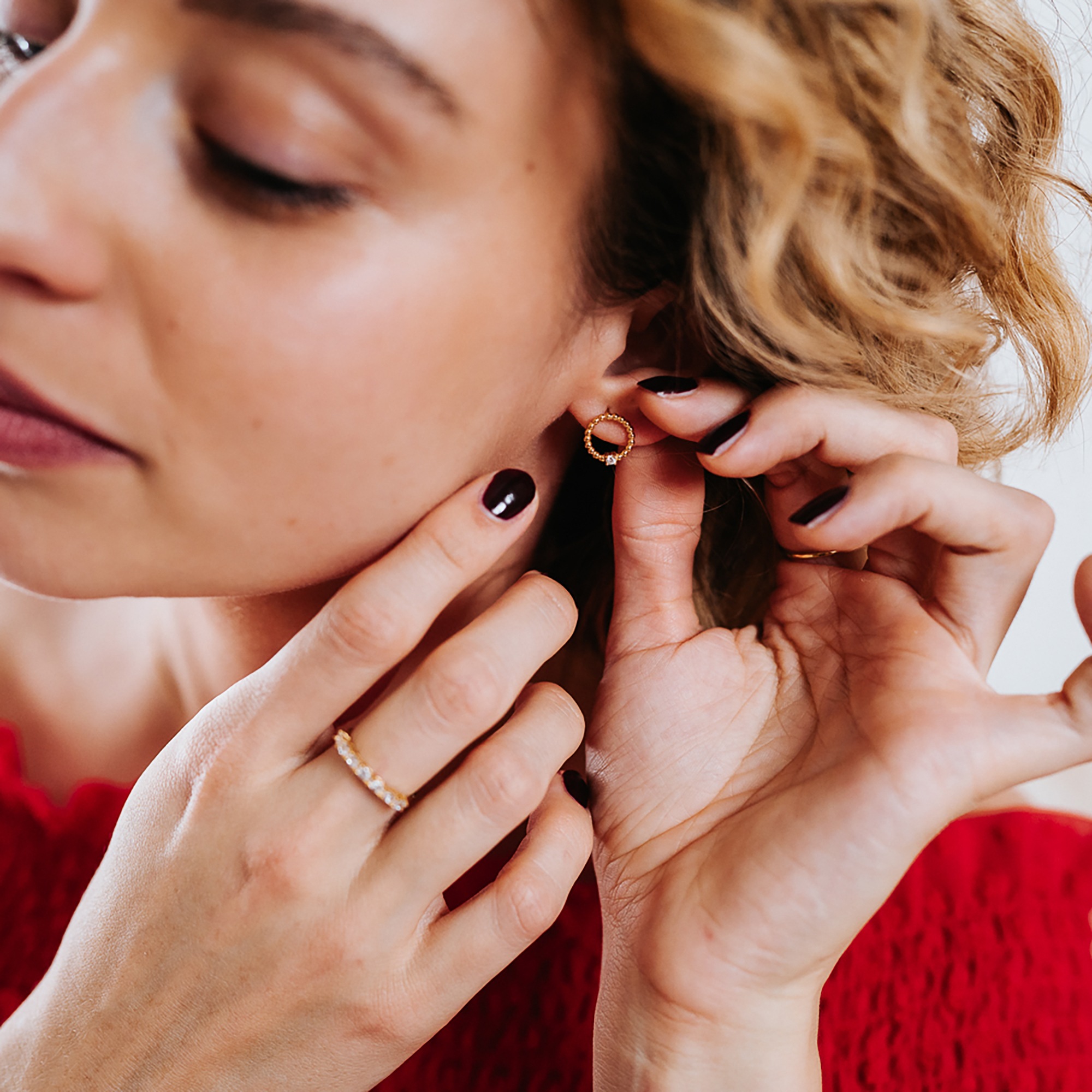Julie Julsen Paar Ohrstecker »925/- Sterling Silber rhodiniert/vergoldet rund 80 Zirkonia«