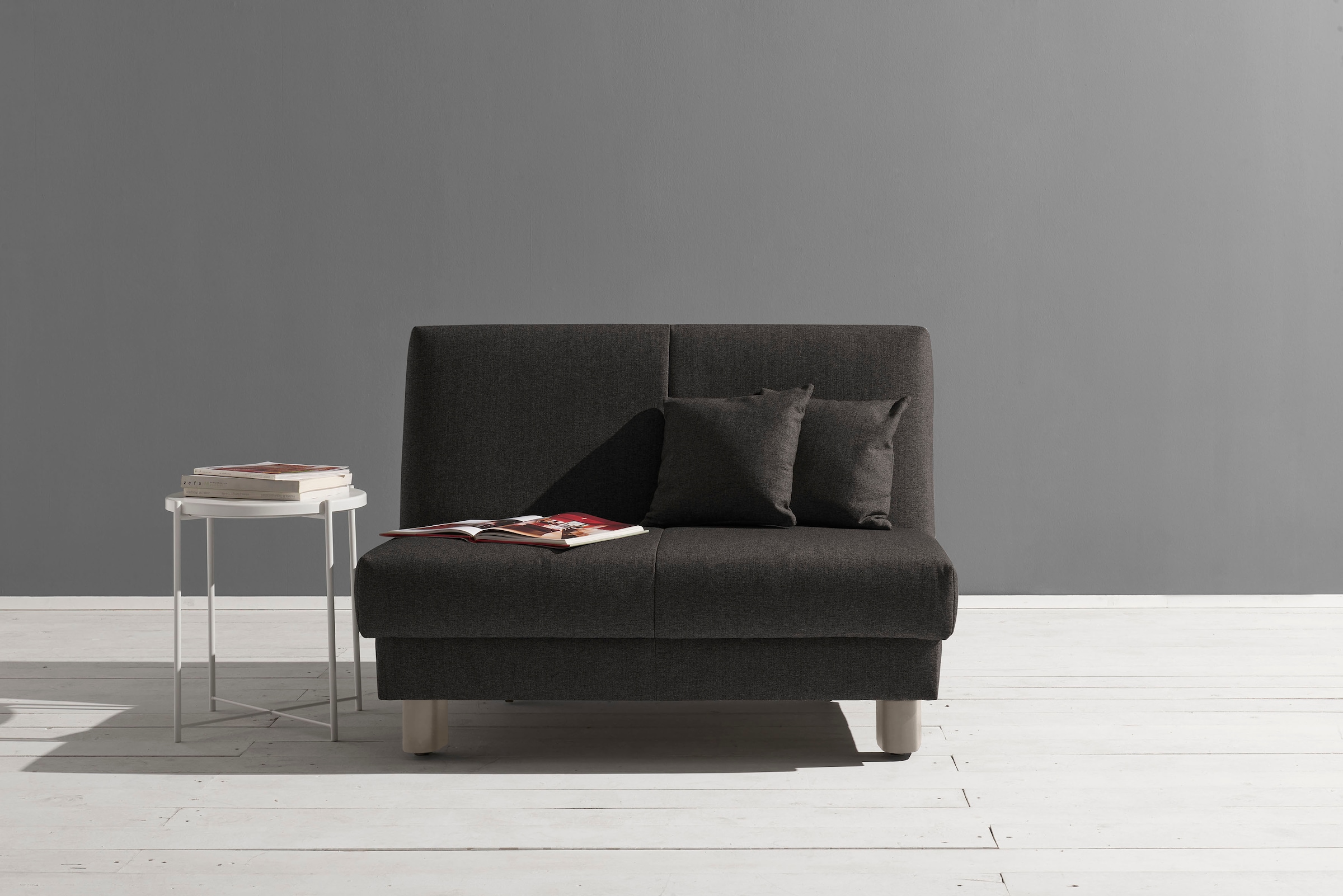 ell + ell Schlafsofa »Enny«, Liegefläche Breite 120 oder 140 cm, Liegehöhe 45 cm, Füße alufarben
