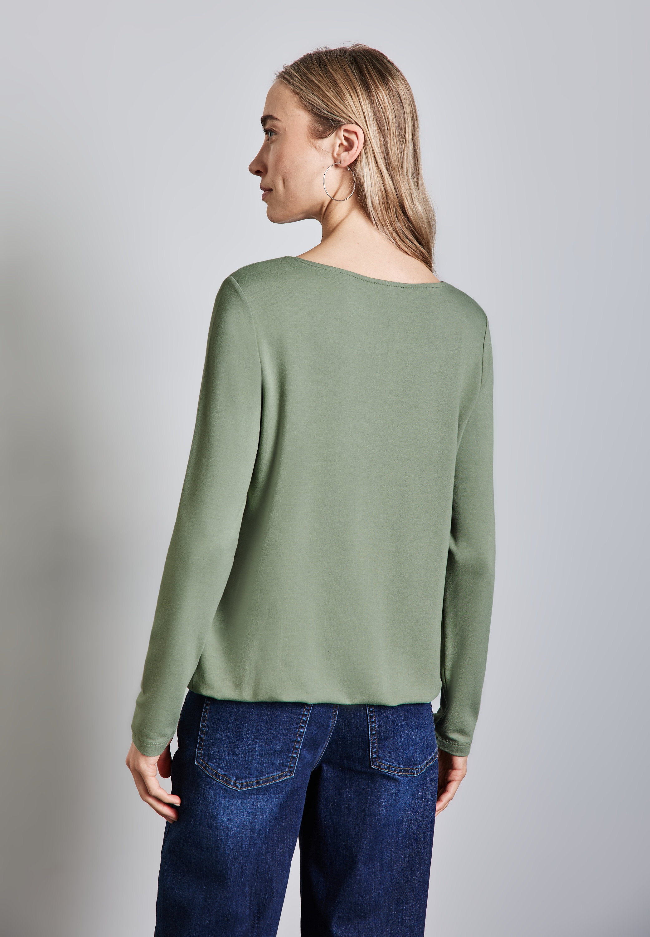 STREET ONE Langarmshirt, mit Elastiksaum